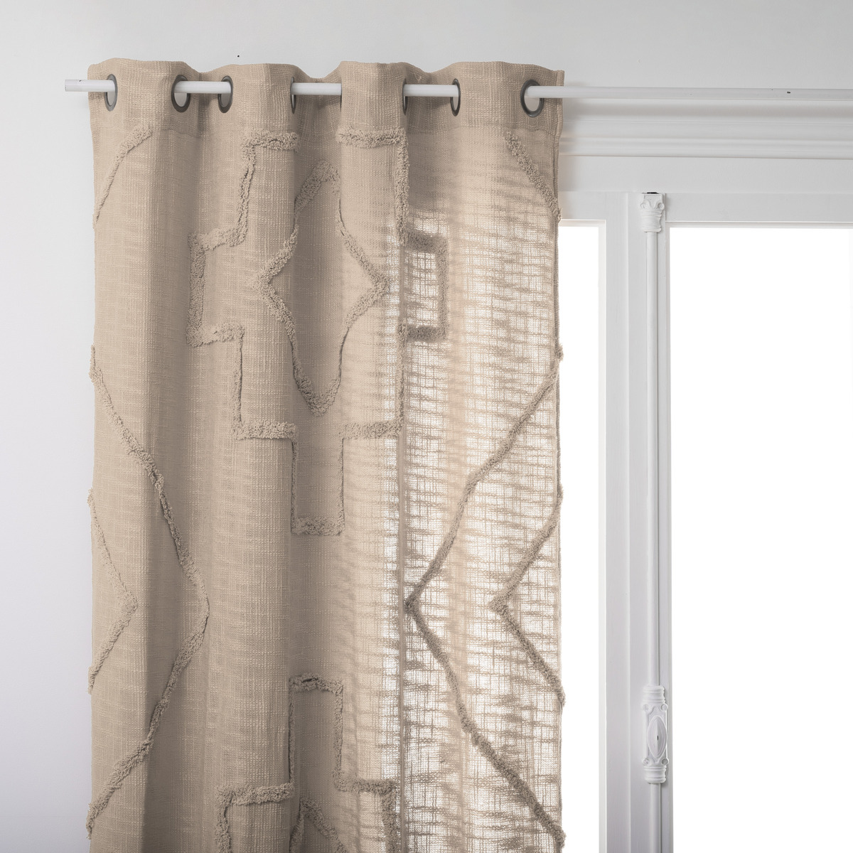 Cotton curtain Ivory white, 130x260 cm