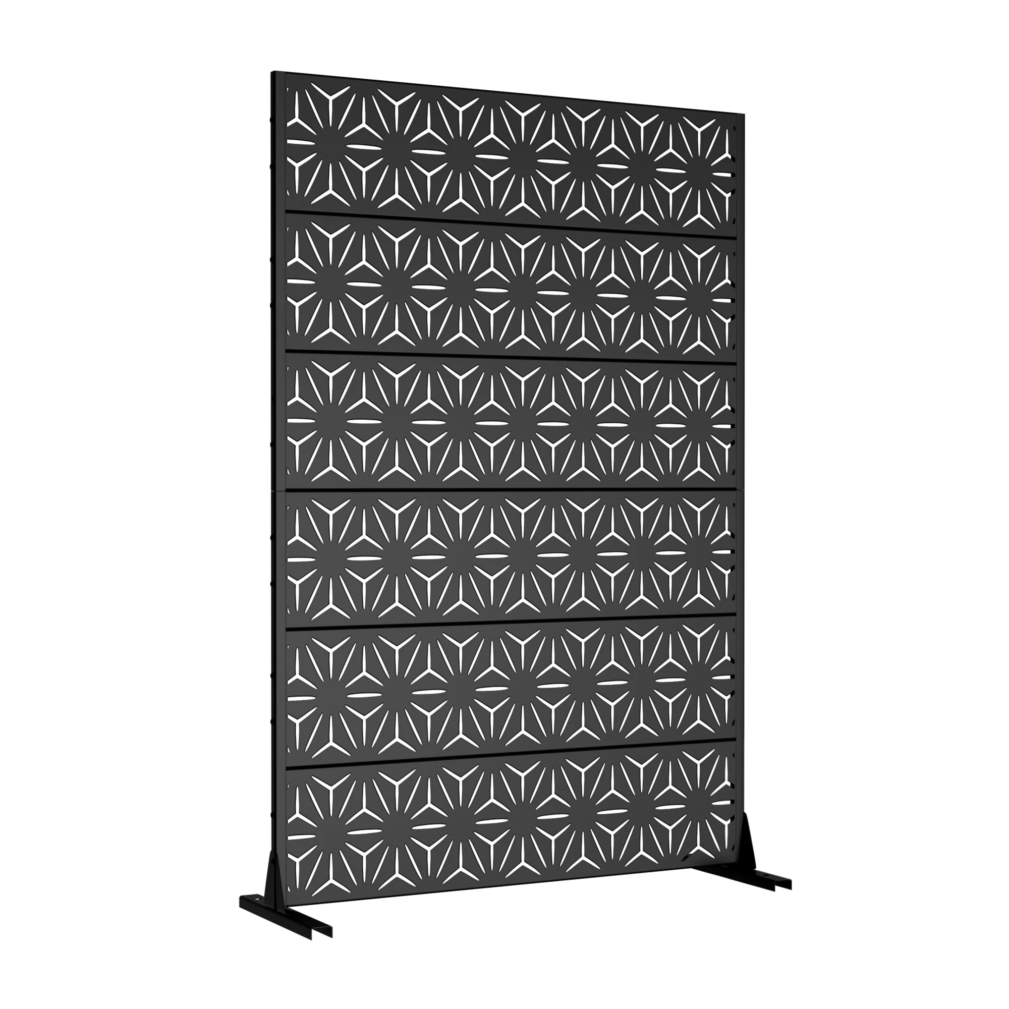 MAYEERTY Laser-Cut Steel Room Divider, Modern Privacy Partition for Living Space,Sun,Black