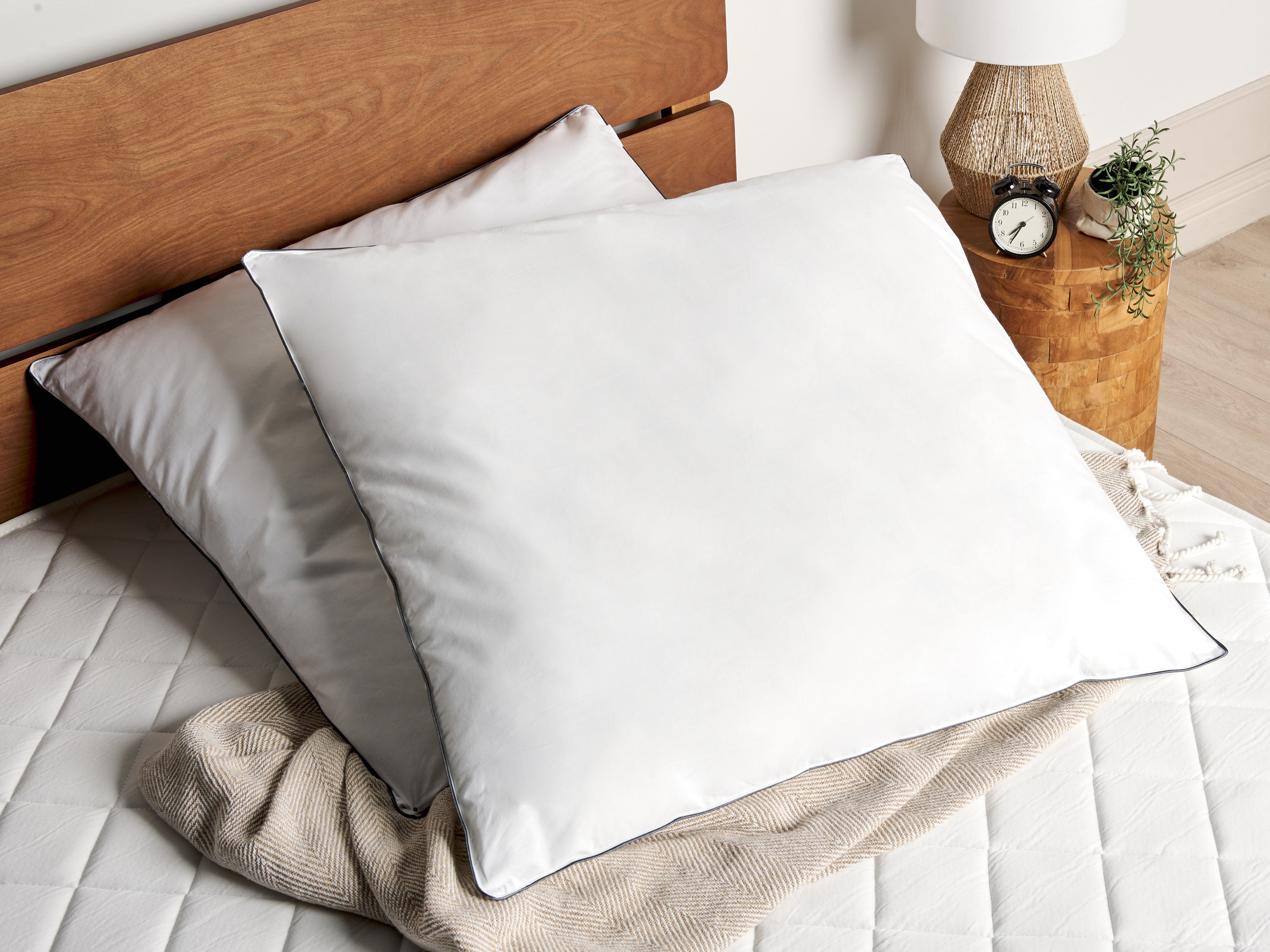 Set of 2 Pillows PELISTER High Microfibre 80 x 80 cm White