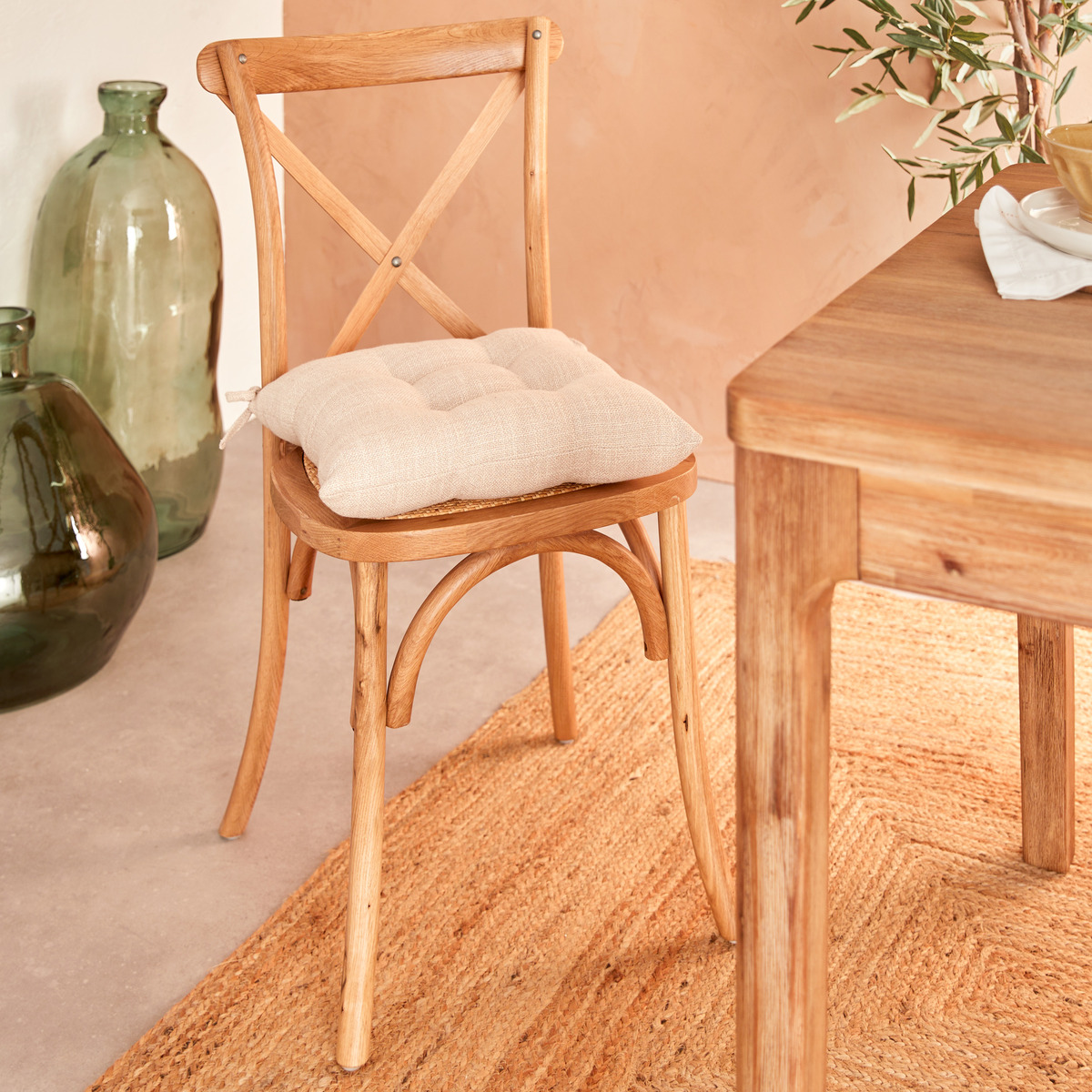 Chair cushion "Clem" Linen, 38x38 cm