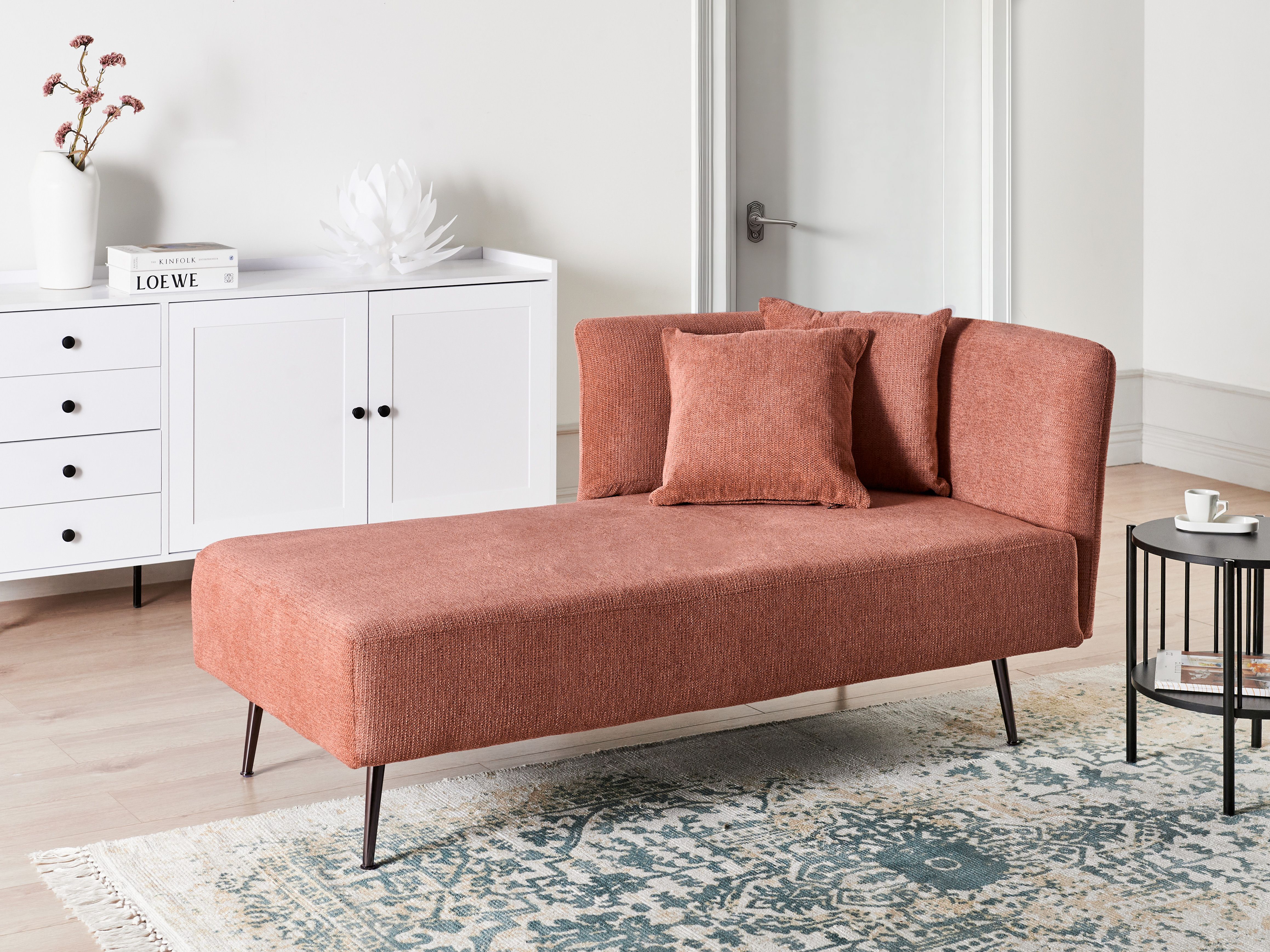 Right-Hand Chaise Lounge RIOM Fabric Red