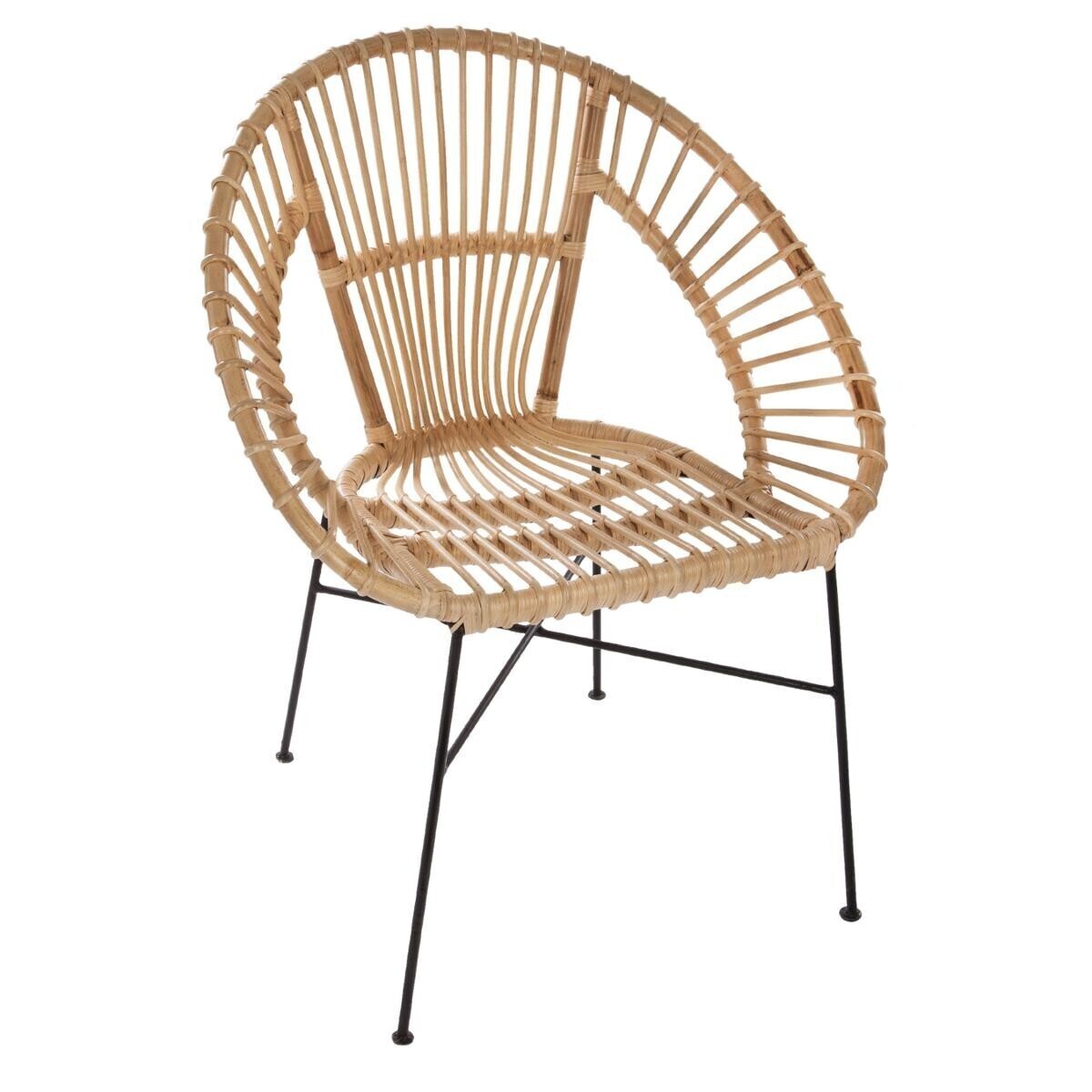 Armchair "Keko" Metal, rattan