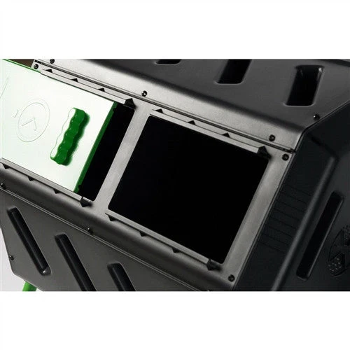 Compost Tumbler Bin 5 Cubic Ft / 37 Gallon, Black Green - Dual Chamber - Image 2 Compost Tumbler Bin 5 Cubic Ft / 37 Gallon, Black Green - Dual Chamber - Image 2