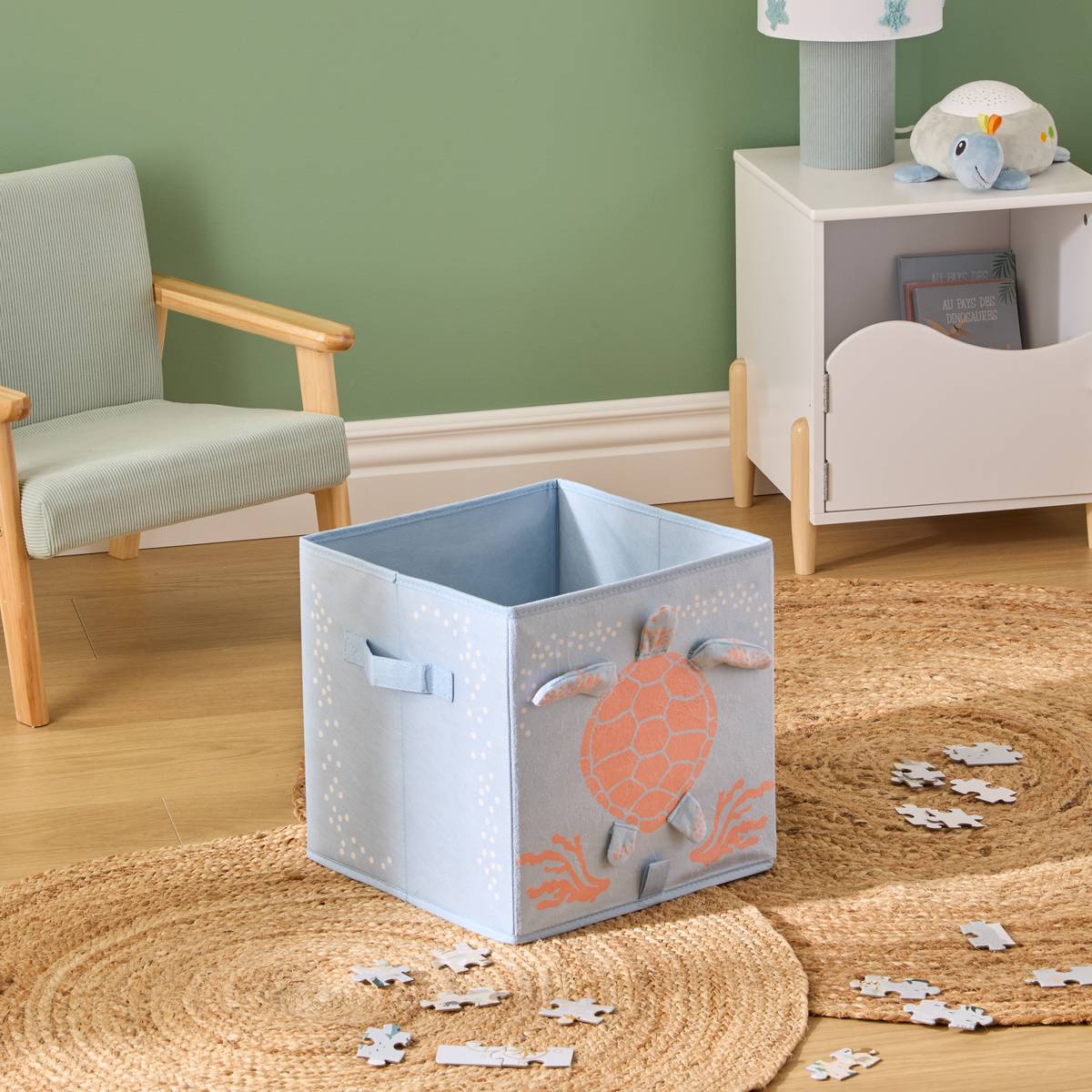 Children's Storage Basket "Orta" Blue, 29x29 cm