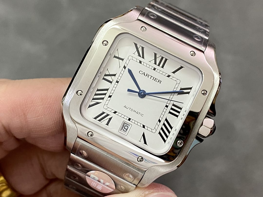 Fake cartier watch Santos large model mechanical movement Silver Dial Stainless Steel WSSA0018 BVF(1:1 replica) - Top club