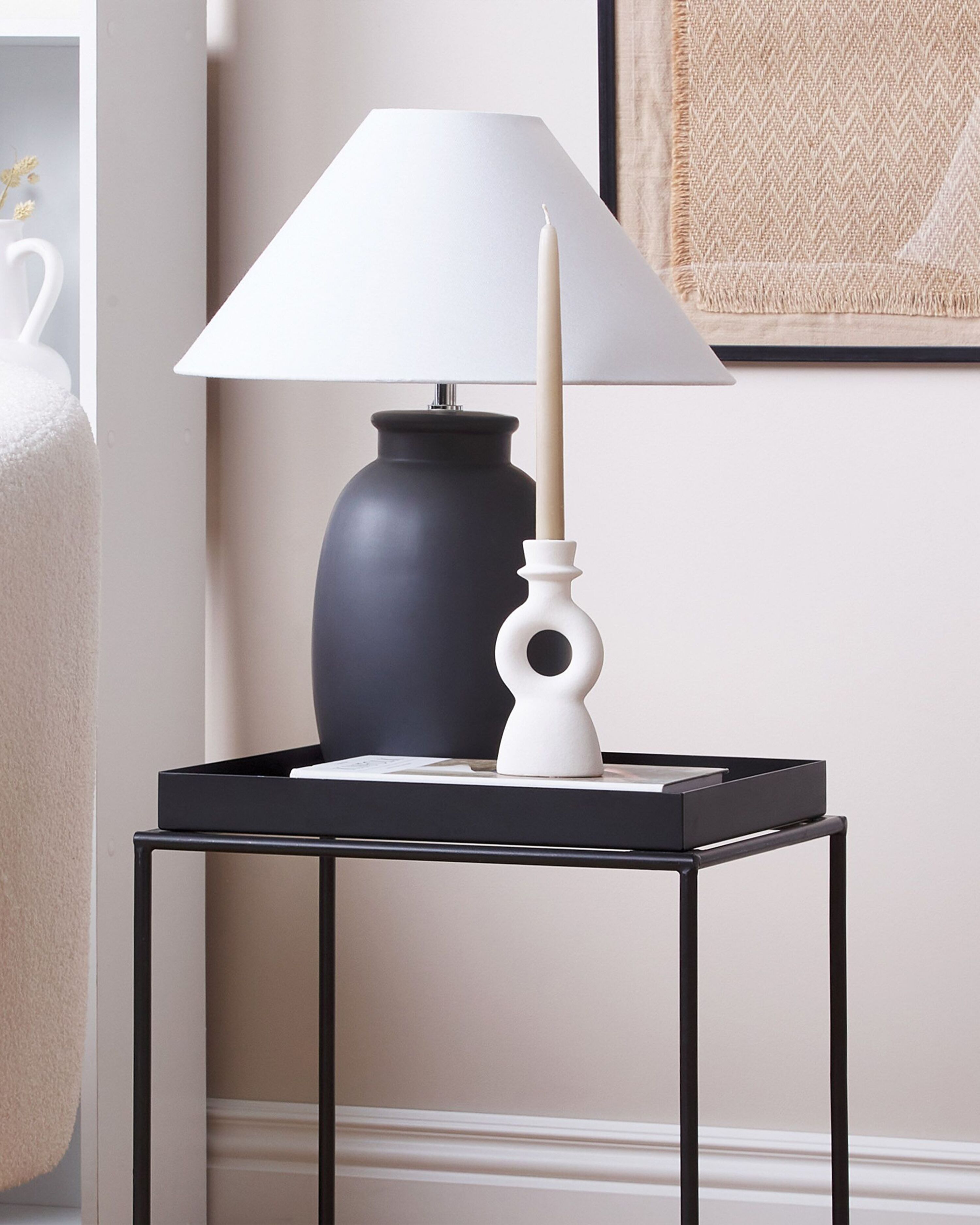 Candle Holder SPARTA Ceramic 17 cm Off-White
