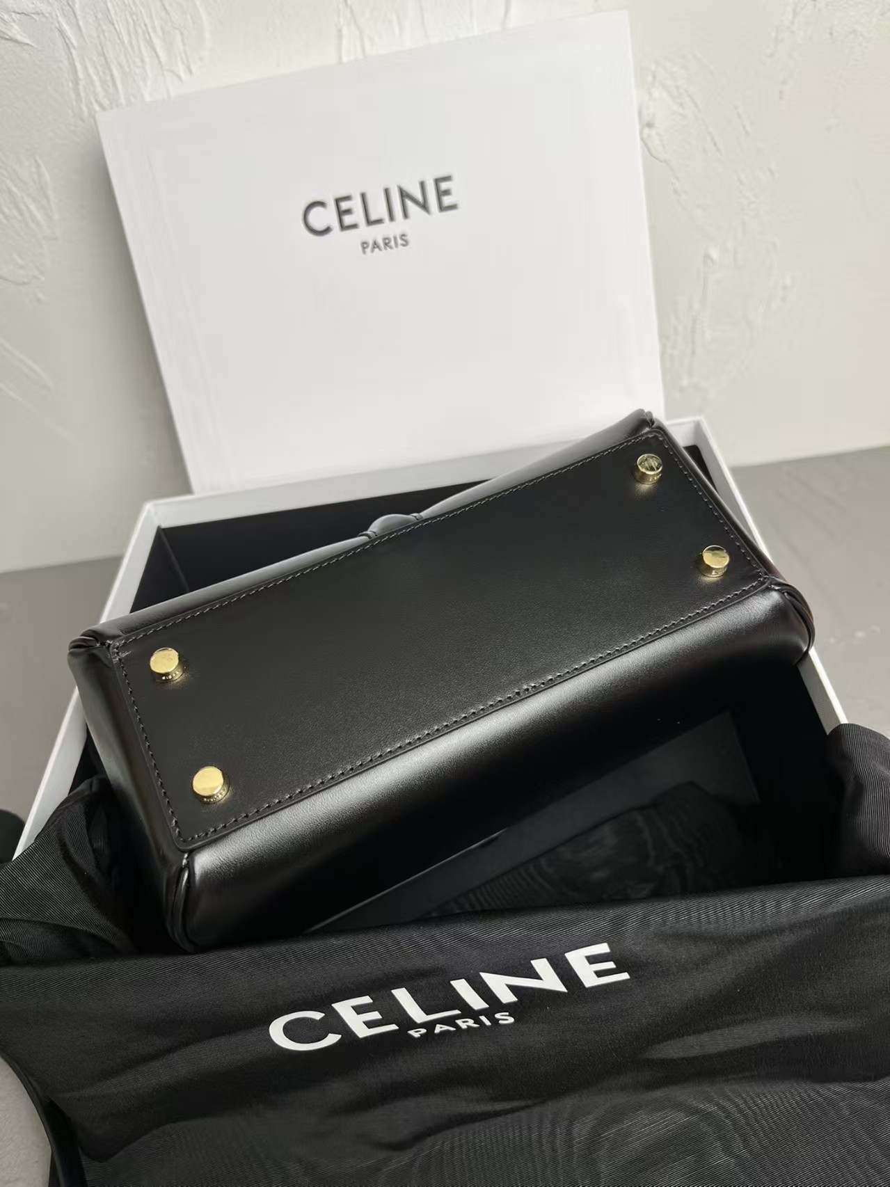 Celine Black Mini 16 in Satinated Calfskin Bag1:1High-quality replica