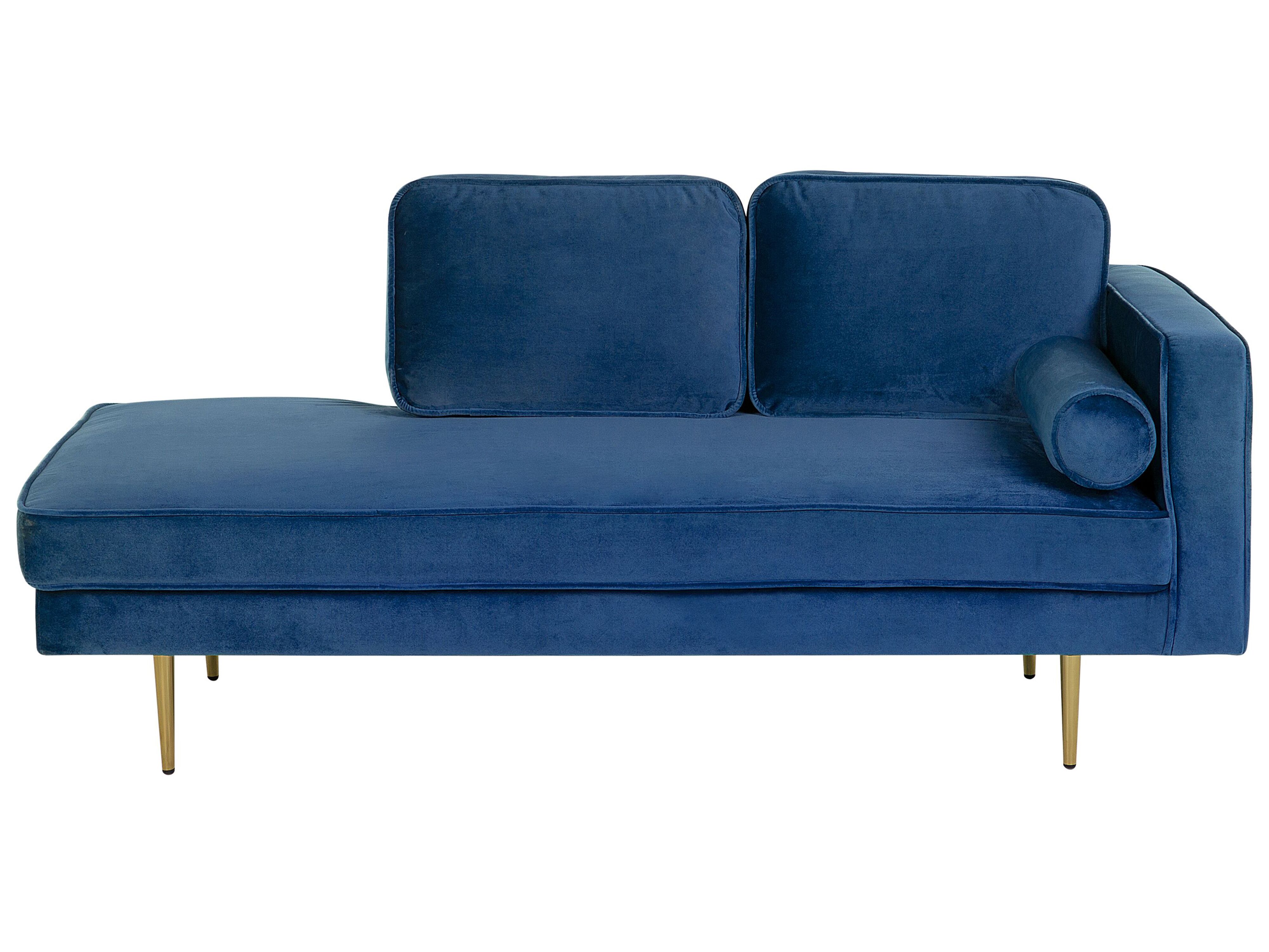 Right-Hand Chaise Lounge MIRAMAS Velvet Navy Blue