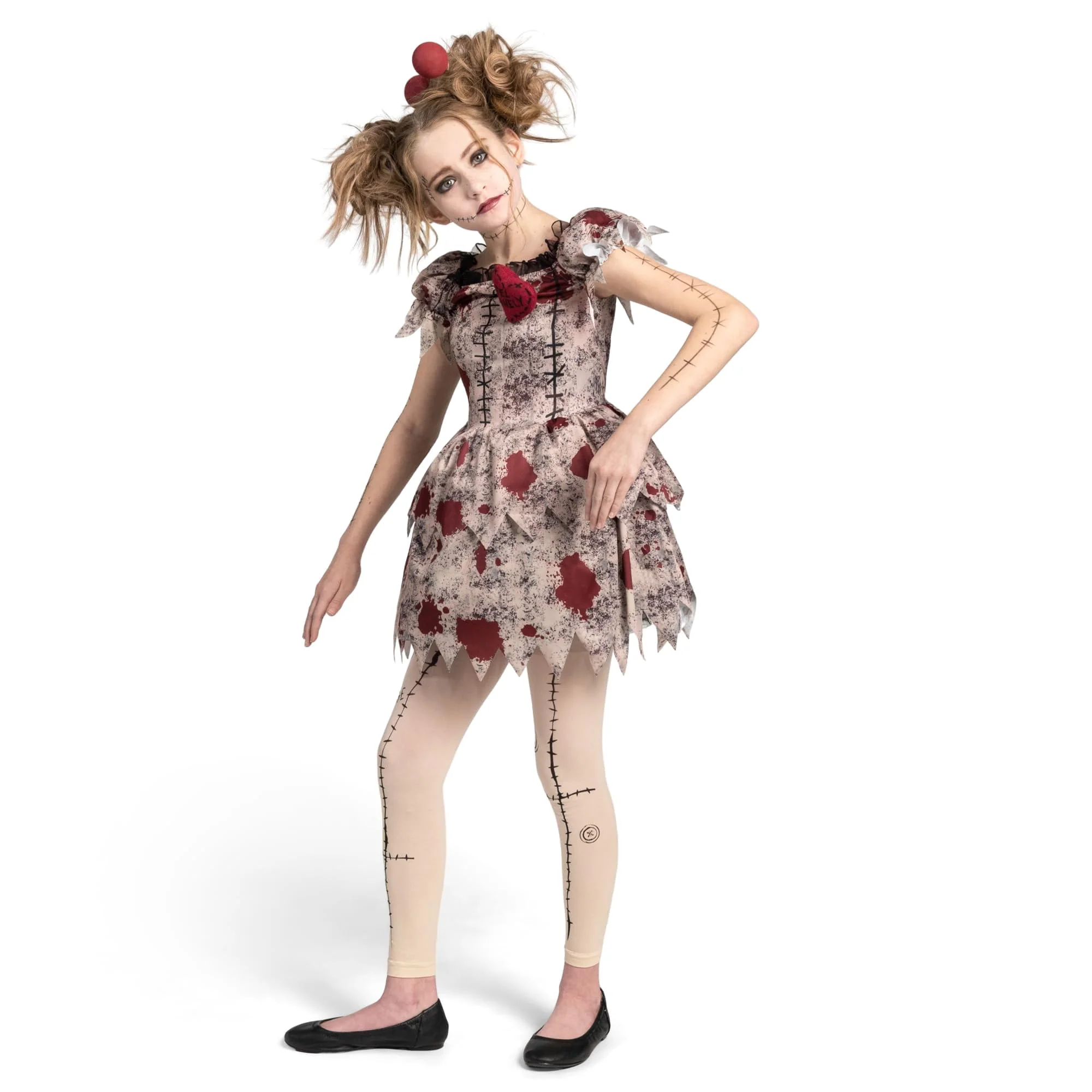 Joyfy Voodoo Costume for Girls, Voodoo Doll Dress Halloween Scary Costume for Kids Halloween Dress up Fancy Dress Cosplay Party - Image 5 Joyfy Voodoo Costume for Girls, Voodoo Doll Dress Halloween Scary Costume for Kids Halloween Dress up Fancy Dress Cosplay Party - Image 5