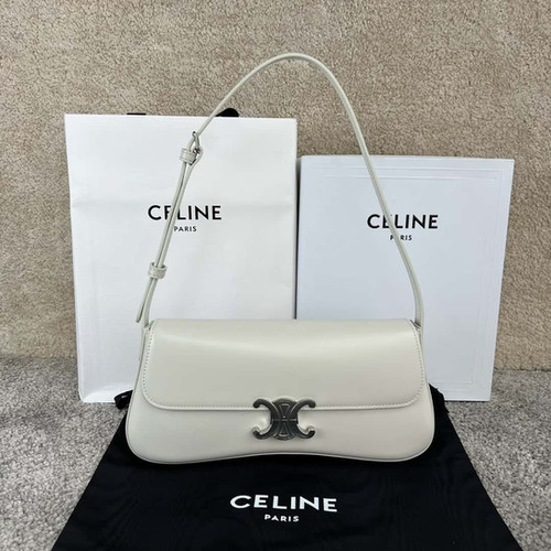 CELINE Lola Medium Shiny Cowhide Handbag – Elegant Celine Replica Bag White