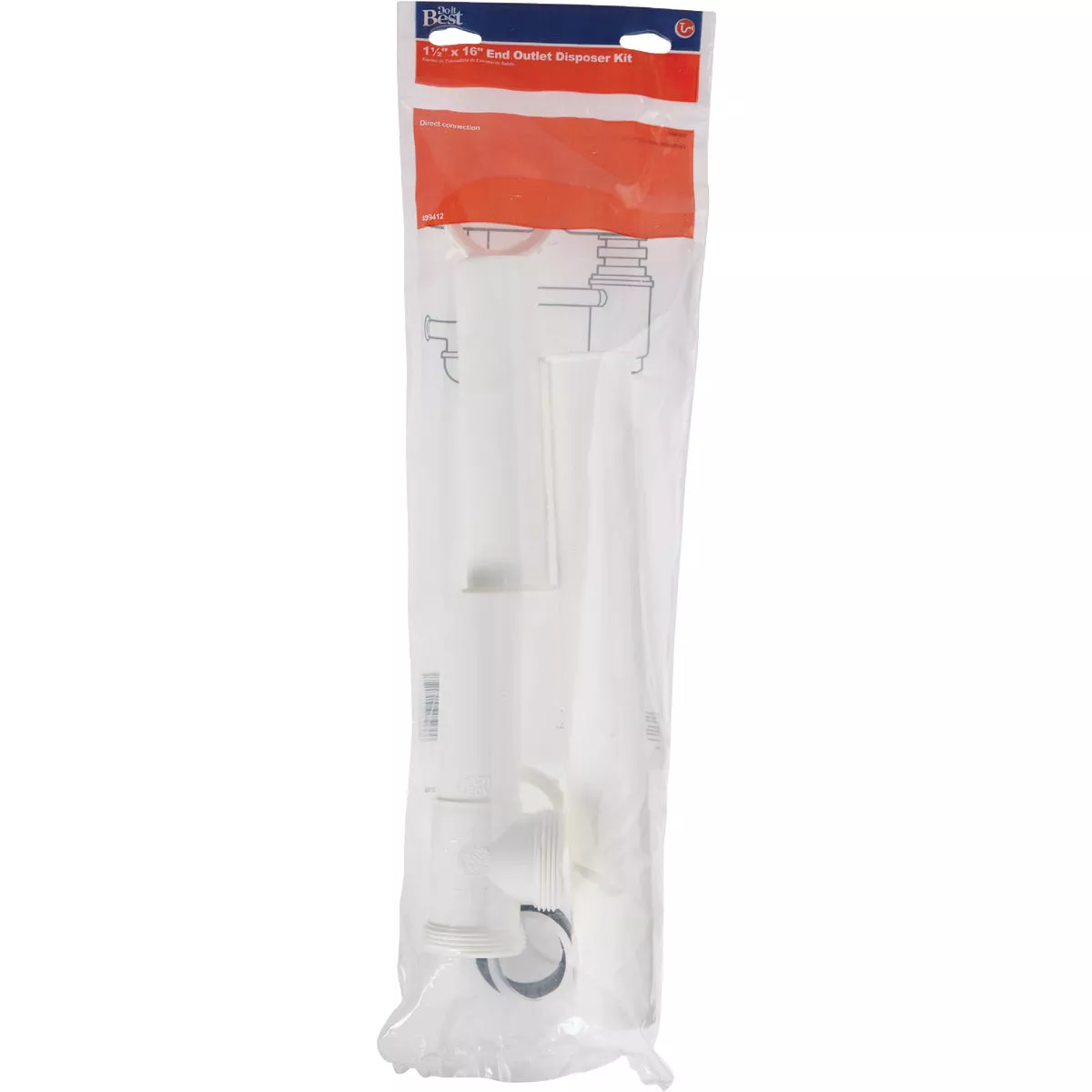 Do it Best 1-1/2 In. x 16 In. White Polypropylene Disposer Drain Kit