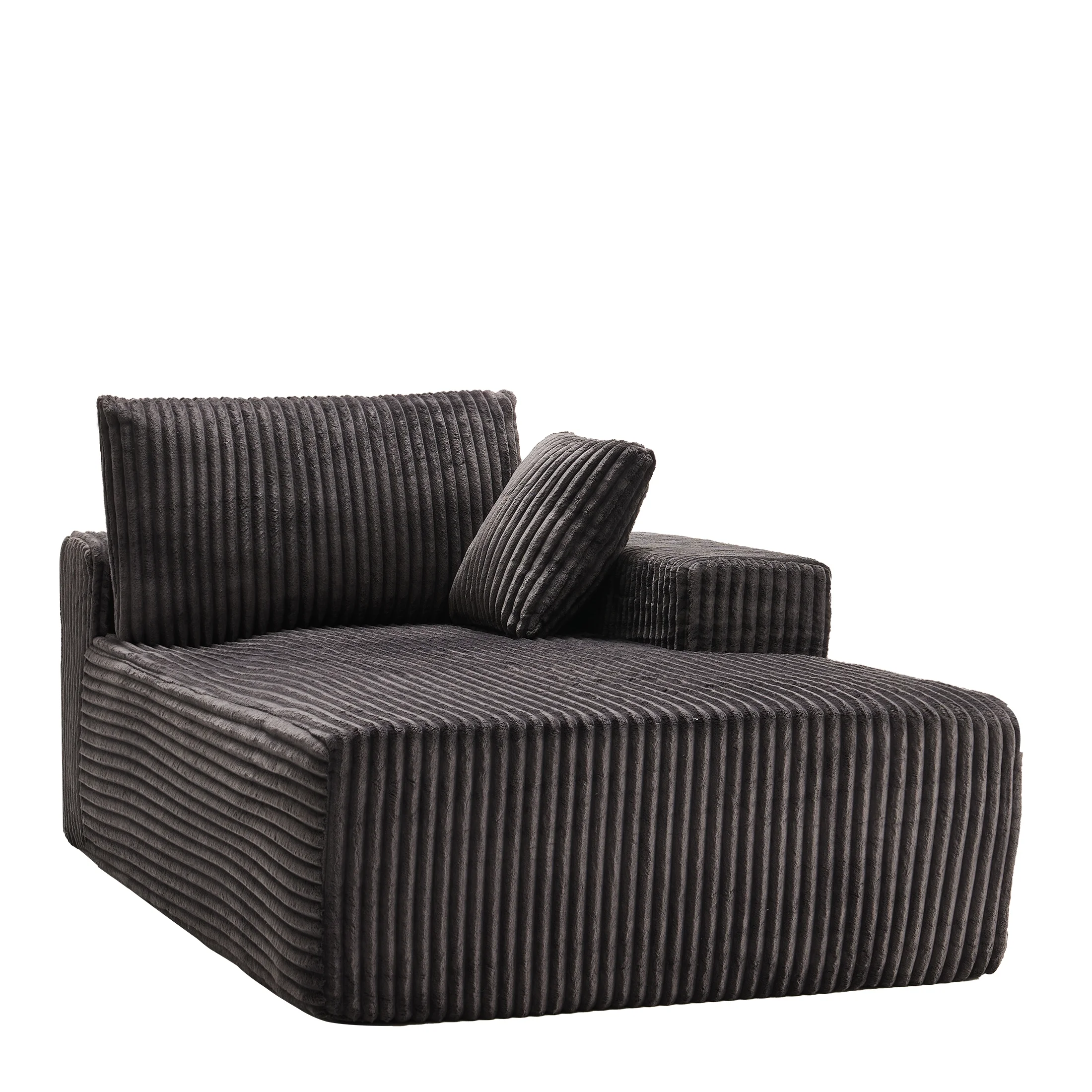 LUMIHO Chaise Lounge Chair Indoor, 42" Sleeper Chair with Two Throw Pillows and Armrests, Corduroy Chaise Couch Chair with Ottoman for Living Room, Bedroom, Apartment, Green - Image 36