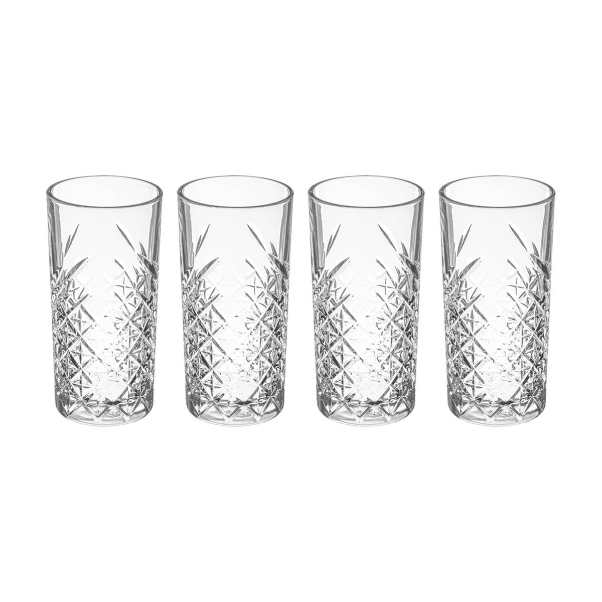 Set of 4 "Timeless" tall tumblers 450 ml, Transparent