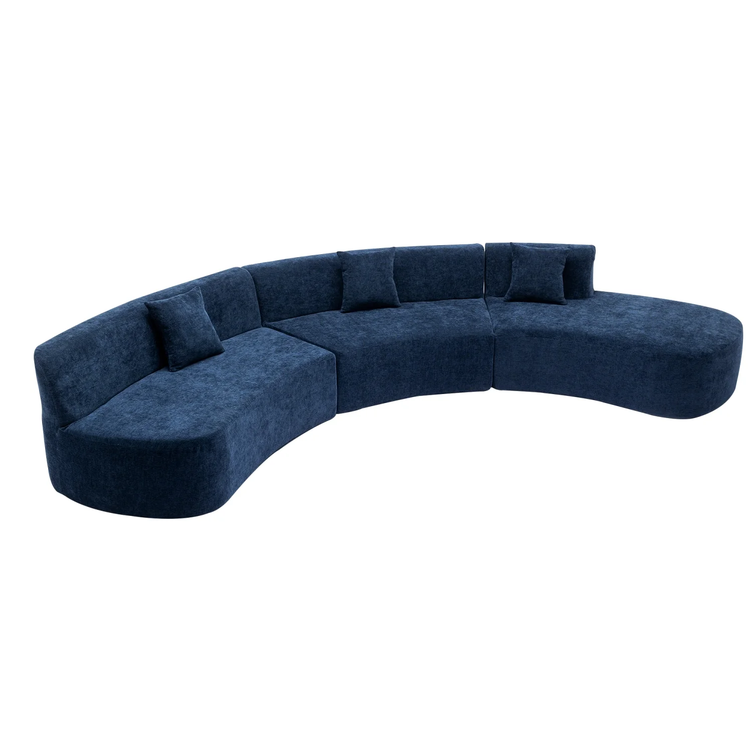 Harper & Bright Designs Modern Curved Floor Sofa Set, Modular Sectional Sponge Couch for Living Room, 2 PC Free Combination No Assembly Foam-Filled Sofa, Beige - Image 74