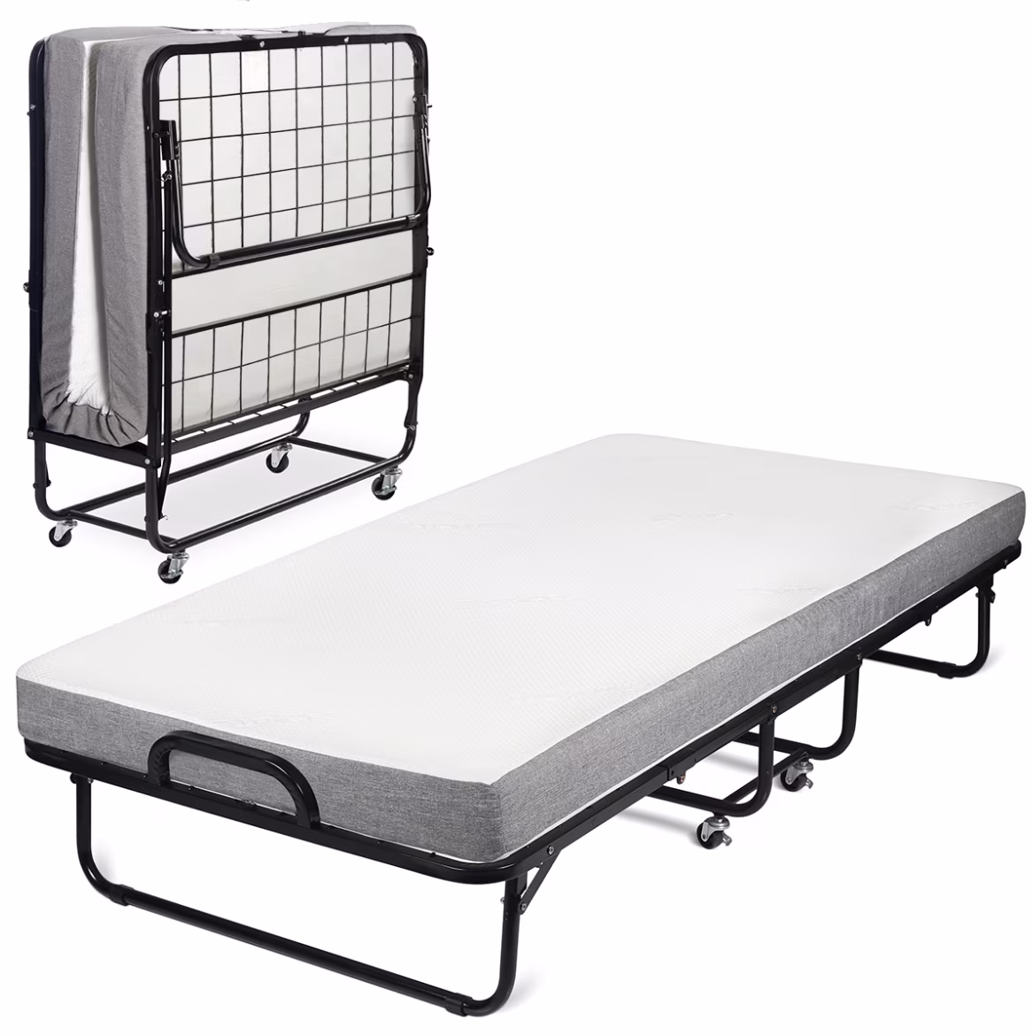 Milliard Diplomat Adjustable Size Modern Folding Bed with Memory Foam Mattress - Image 5