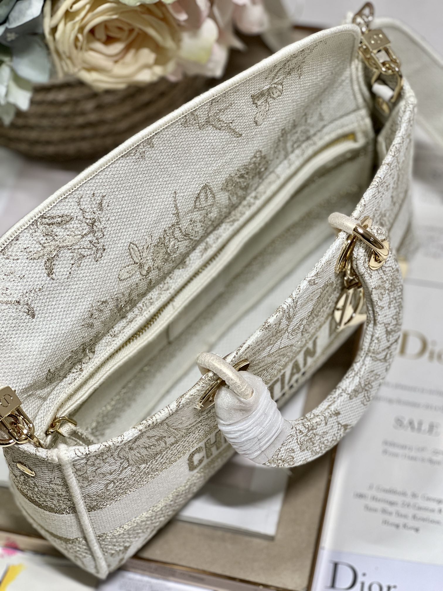 Medium Lady D-Joy Bag Beige For Women 10in/26cm1:1High-quality replica