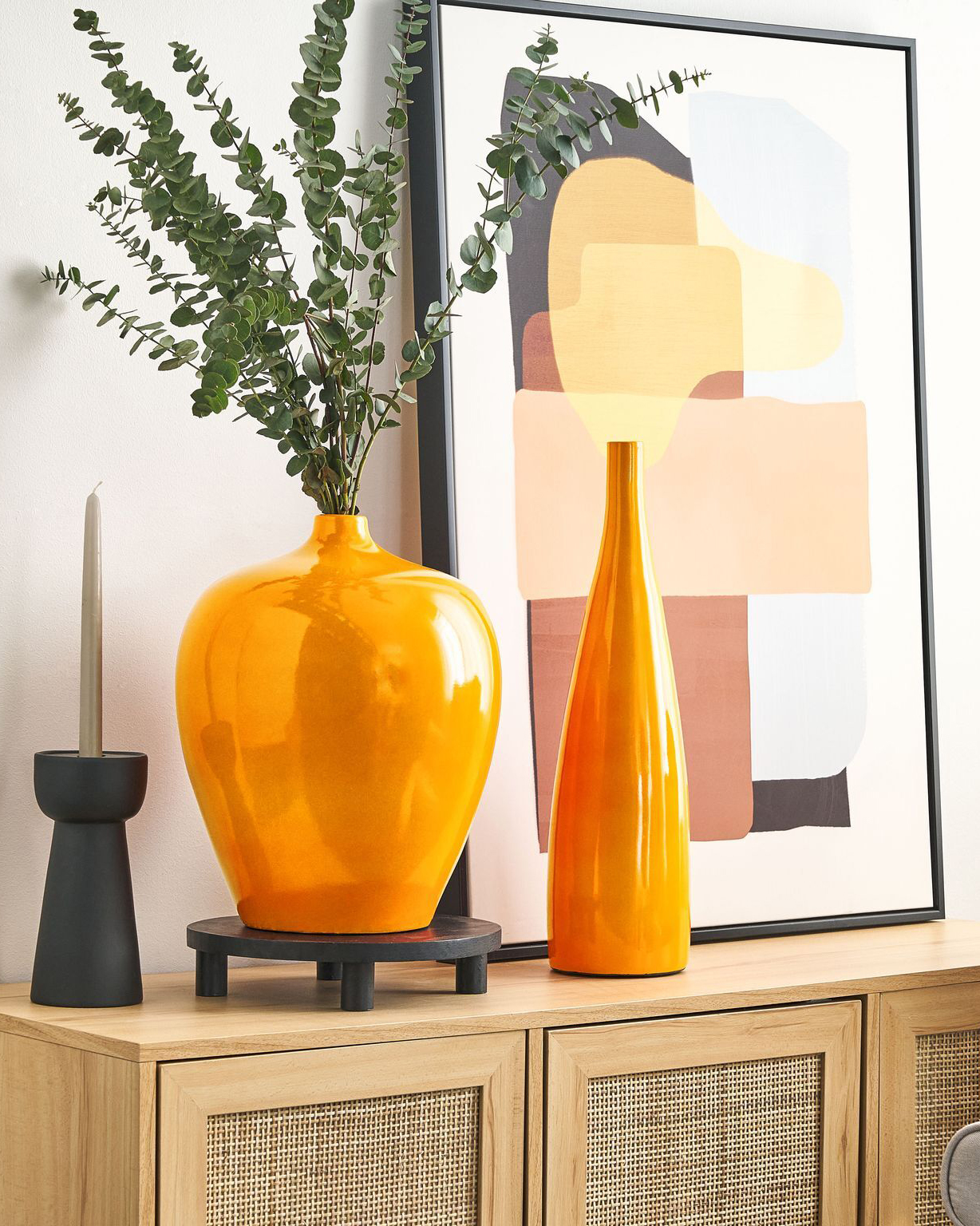 Flower Vase TERRASA Ceramic 37 cm Orange