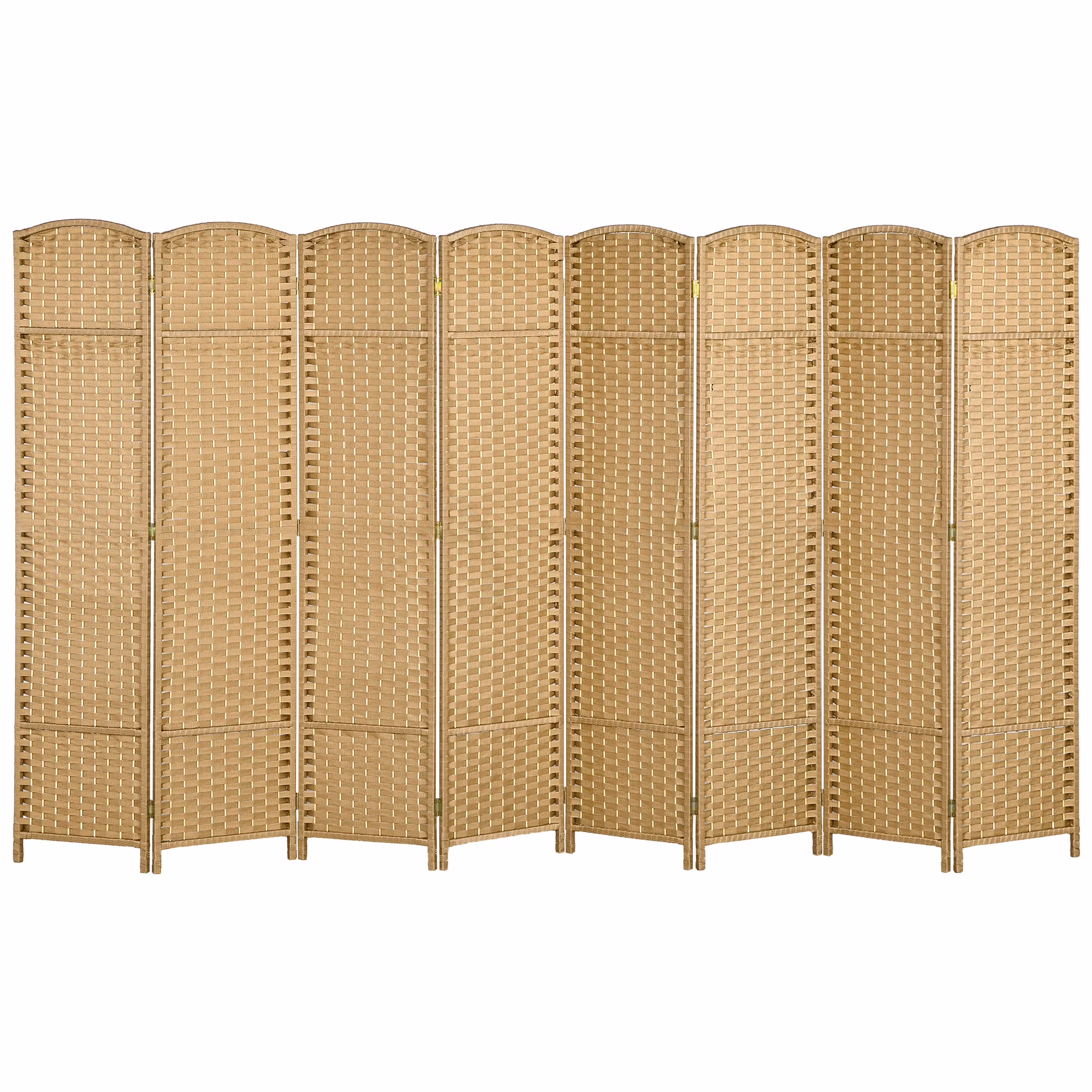 HOMCOM 4 Panel Room Divider Freestanding Folding Privacy Screen Nature Wood - Image 5