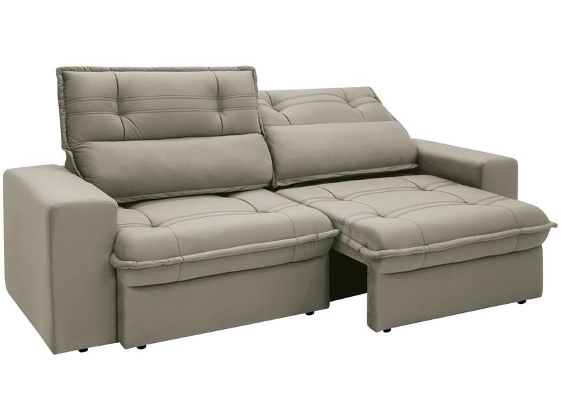 Sofá 3 Lugares Retrátil Reclinável Suede Palatino Linoforte