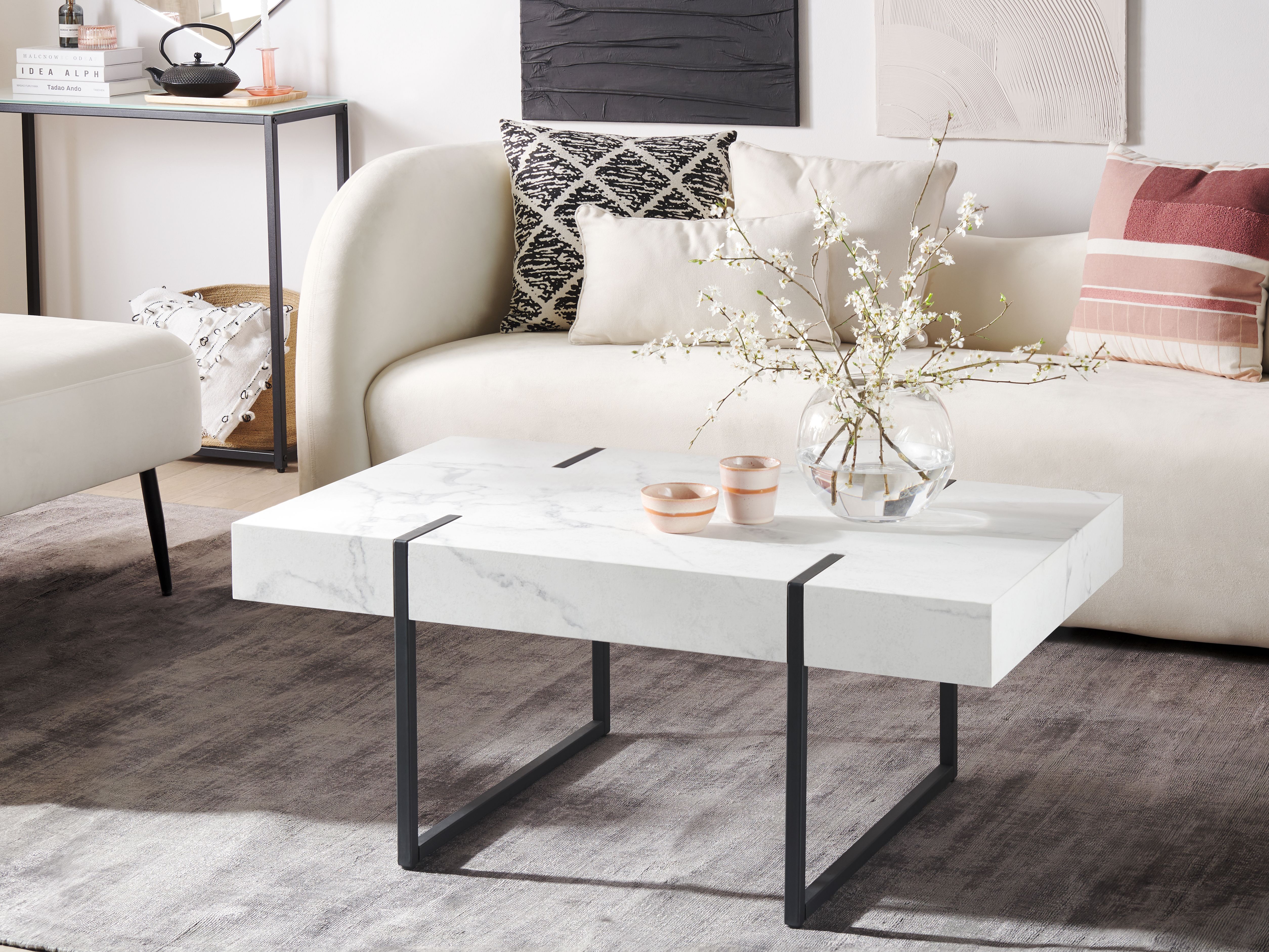 Coffee Table MERCED White Marble