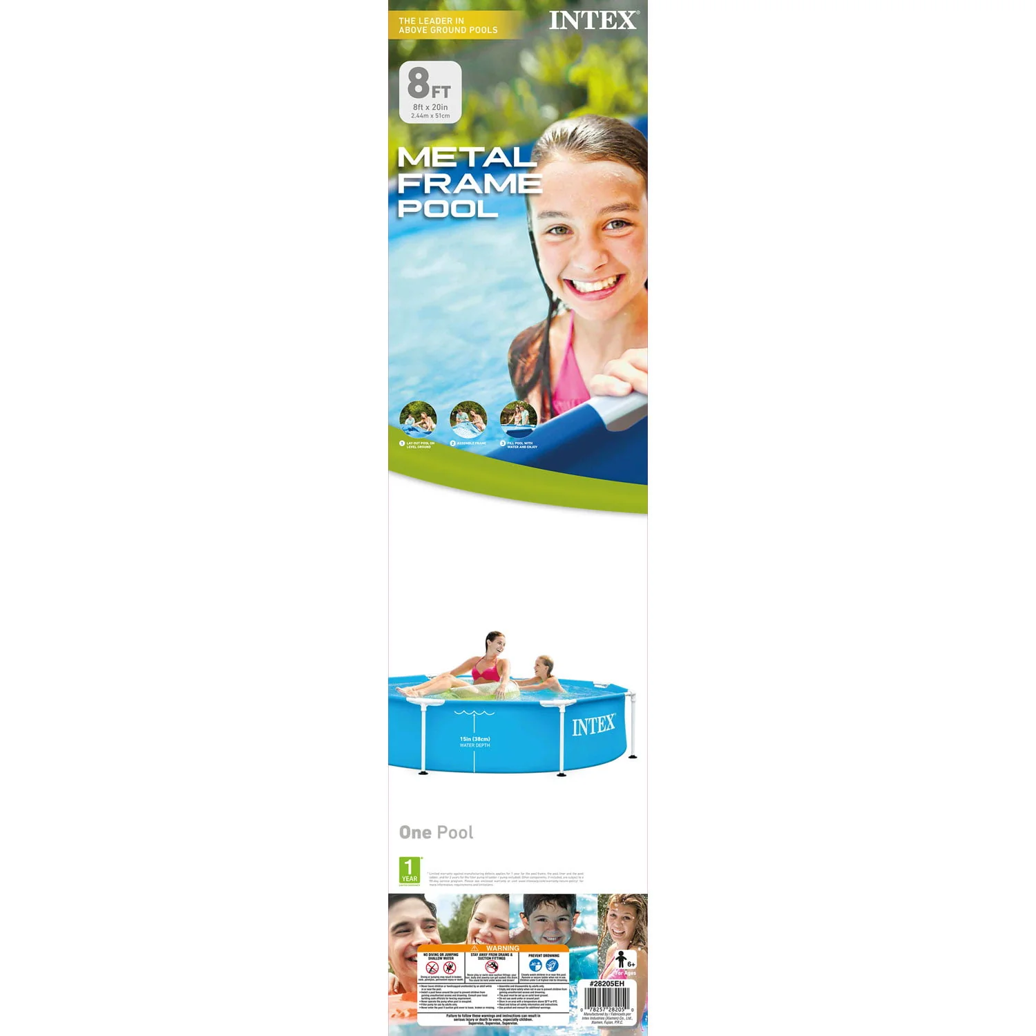 Intex Round Metal Frame Swimming Pool 8 ft x 20 in Blue - 28205EH - Image 4 Intex Round Metal Frame Swimming Pool 8 ft x 20 in Blue - 28205EH - Image 4