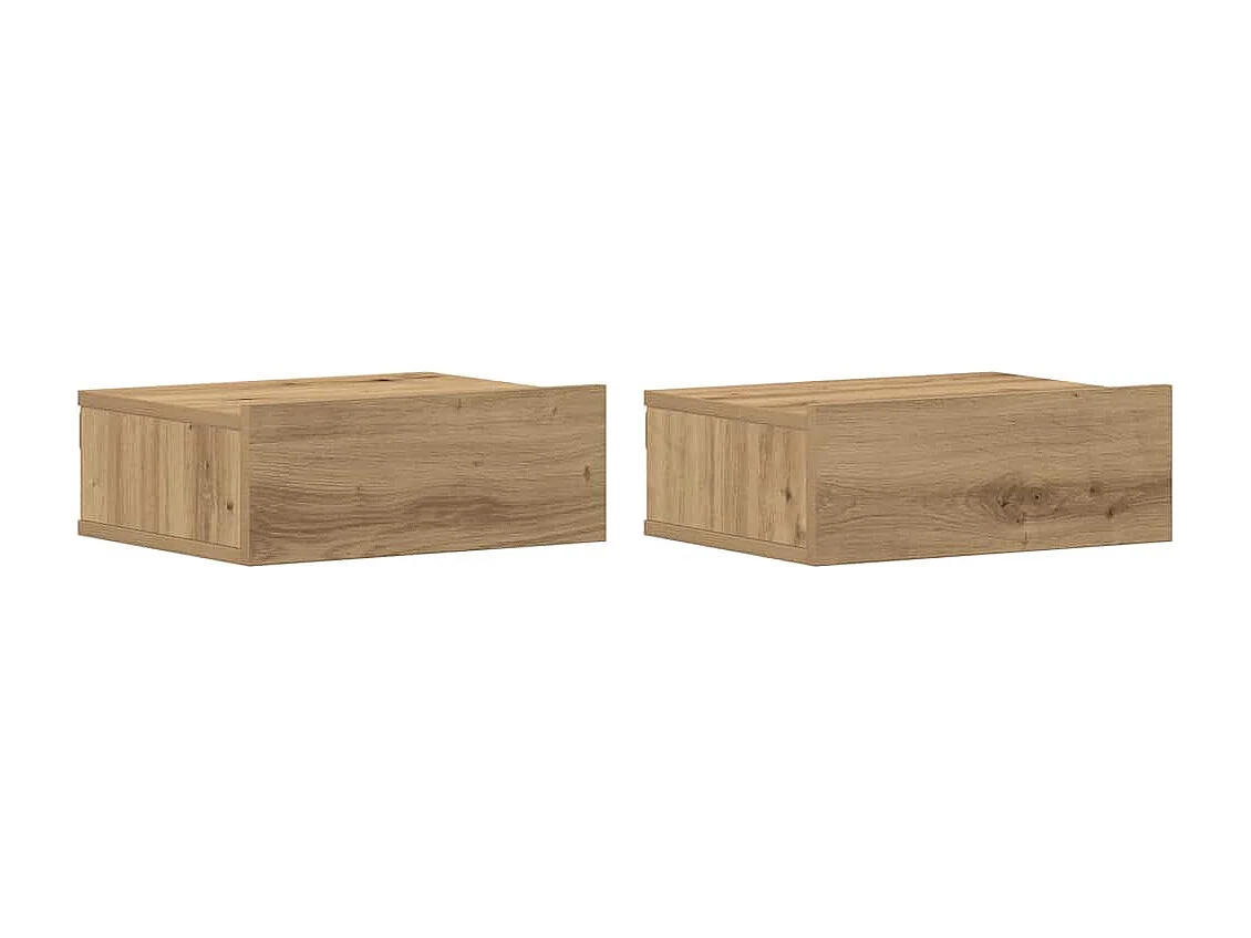 Tables de chevet flottantes 2 pcs chêne artisanal 40x32x15 cm