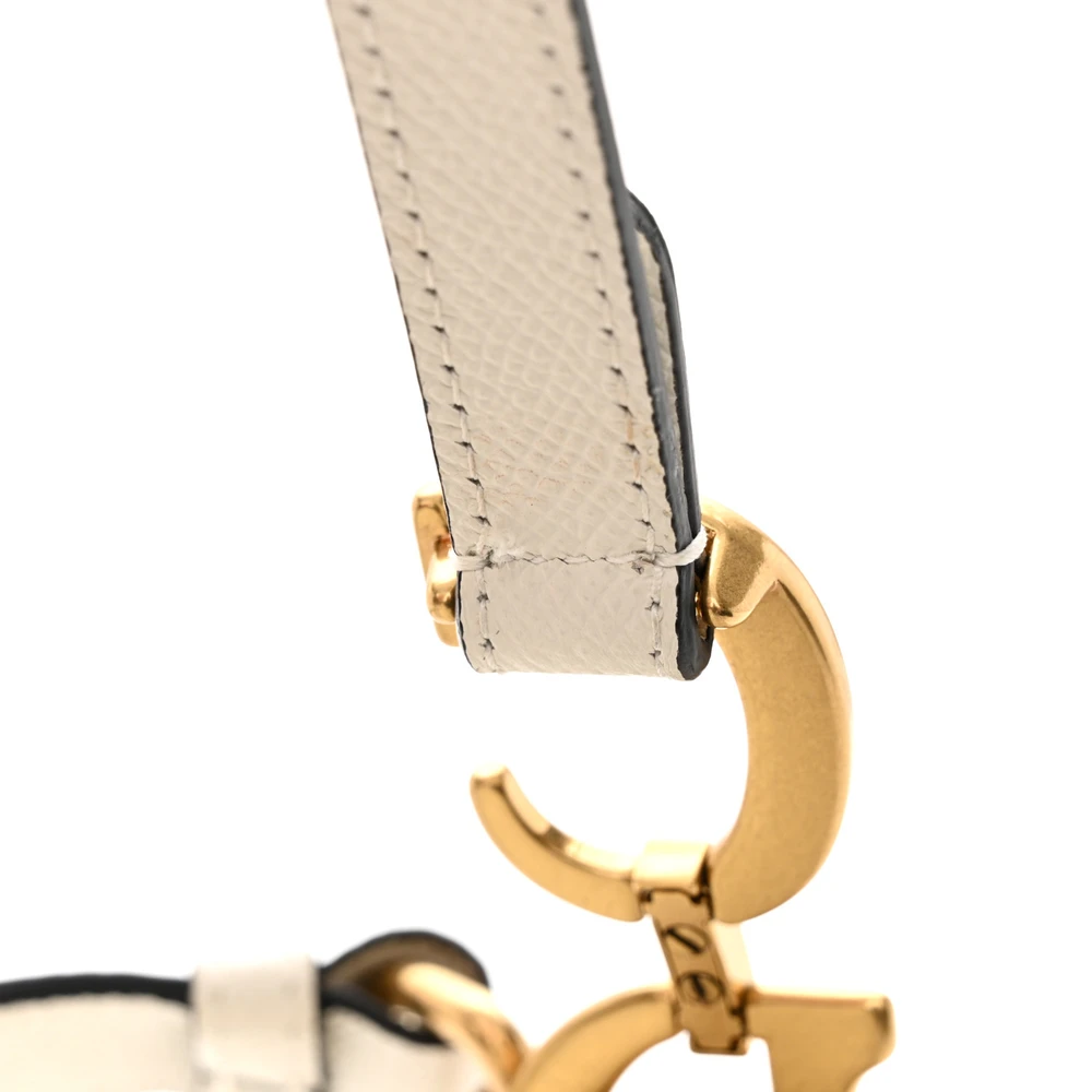 Dior White Grained Calfskin Saddle Replica with Brass Accents1:1High-quality replica