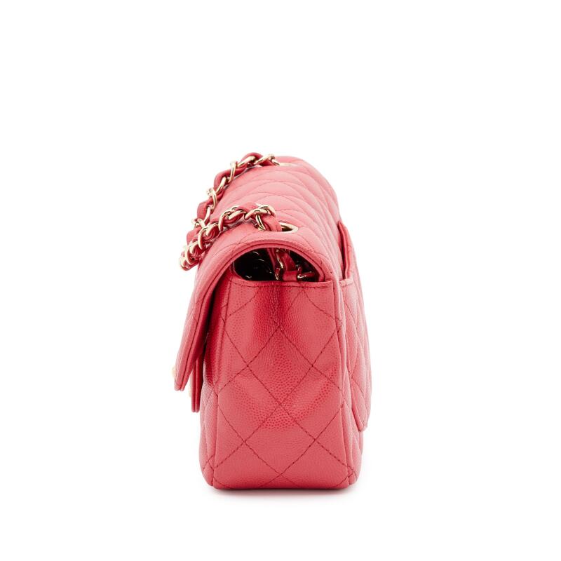 Chanel Classic Flap Bag | Pink Caviar Leather & Gold Hardware - COZYMIZE
