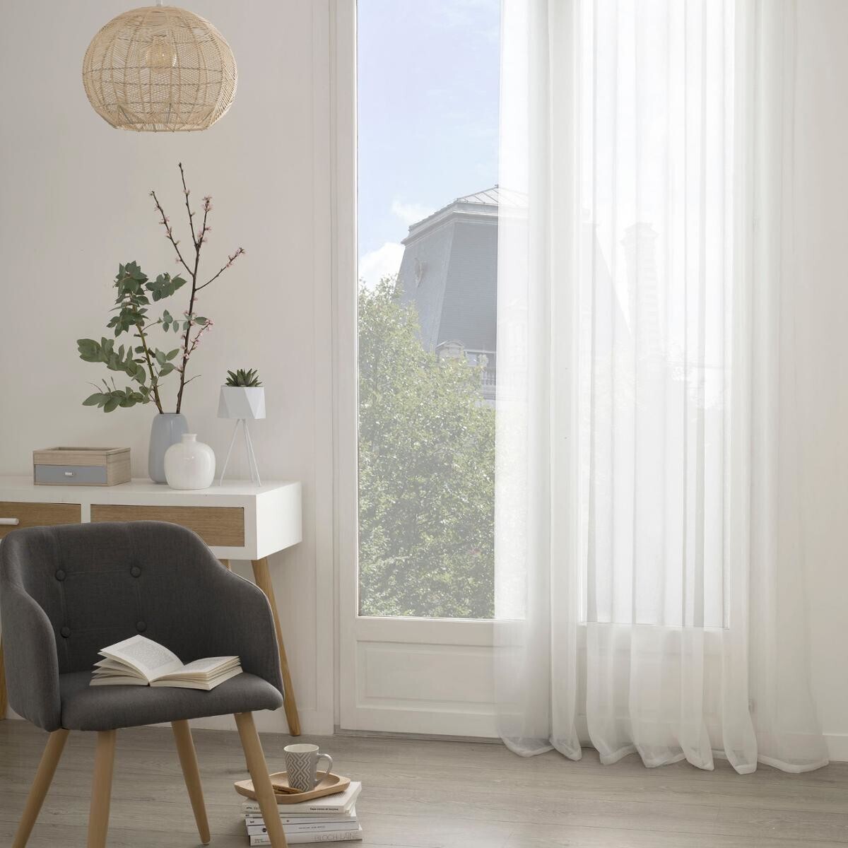Sheer curtain "Georgette" White, 140x240 cm