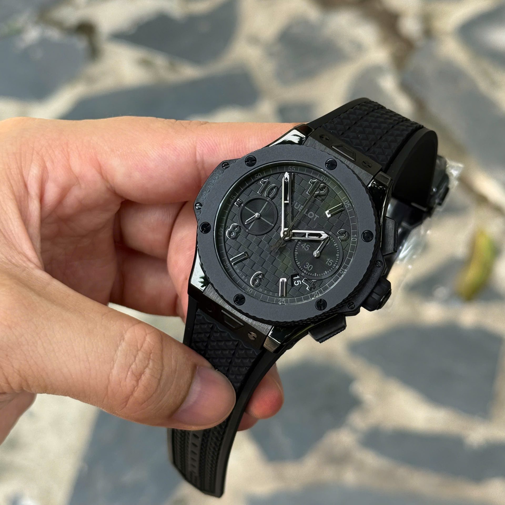 Hublot Knock Off Watches Big Bang 20th Anniversary Chronograph Ceramic All Black BBA Factory 43mm - Top club