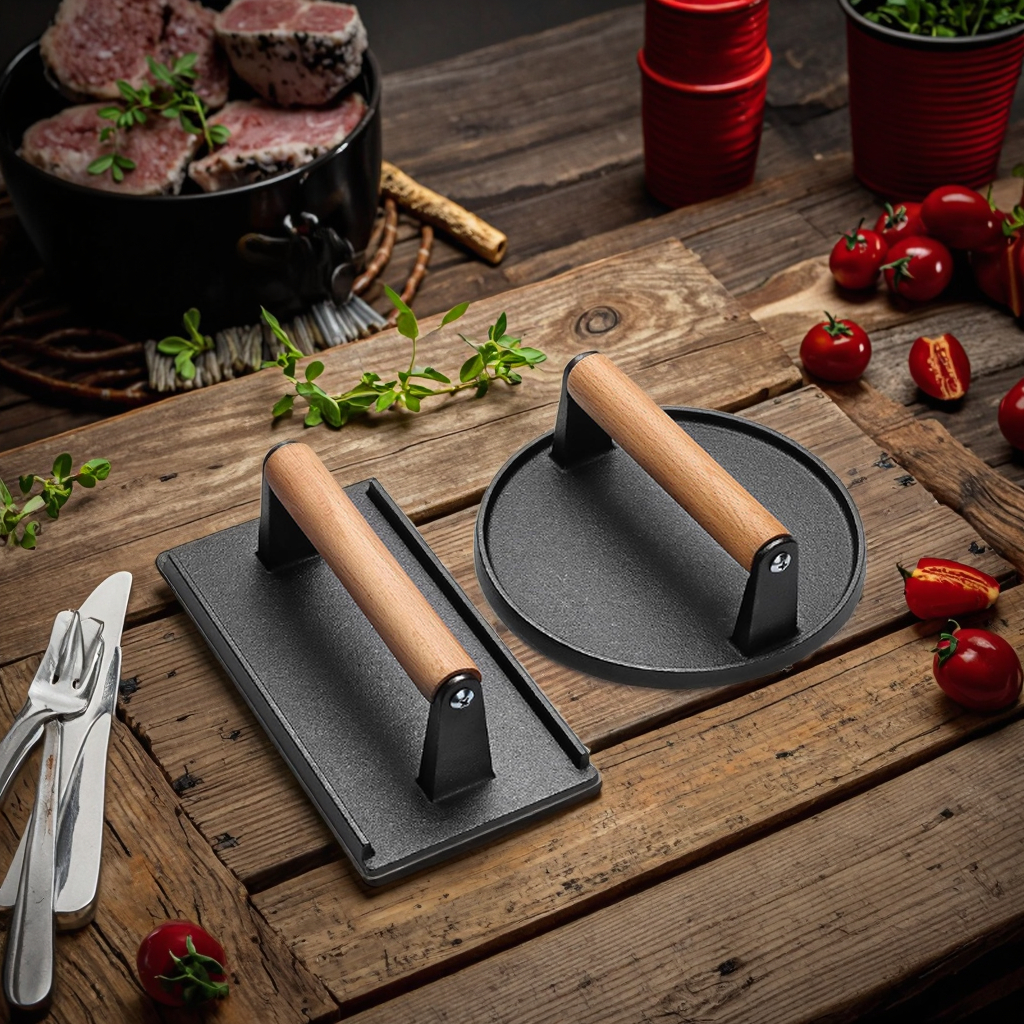 Hot Sale Griddle Grill Cooking Lron Burger Press Smash Burger Press Hamburger Steak Patty BBQ Maker Smasher