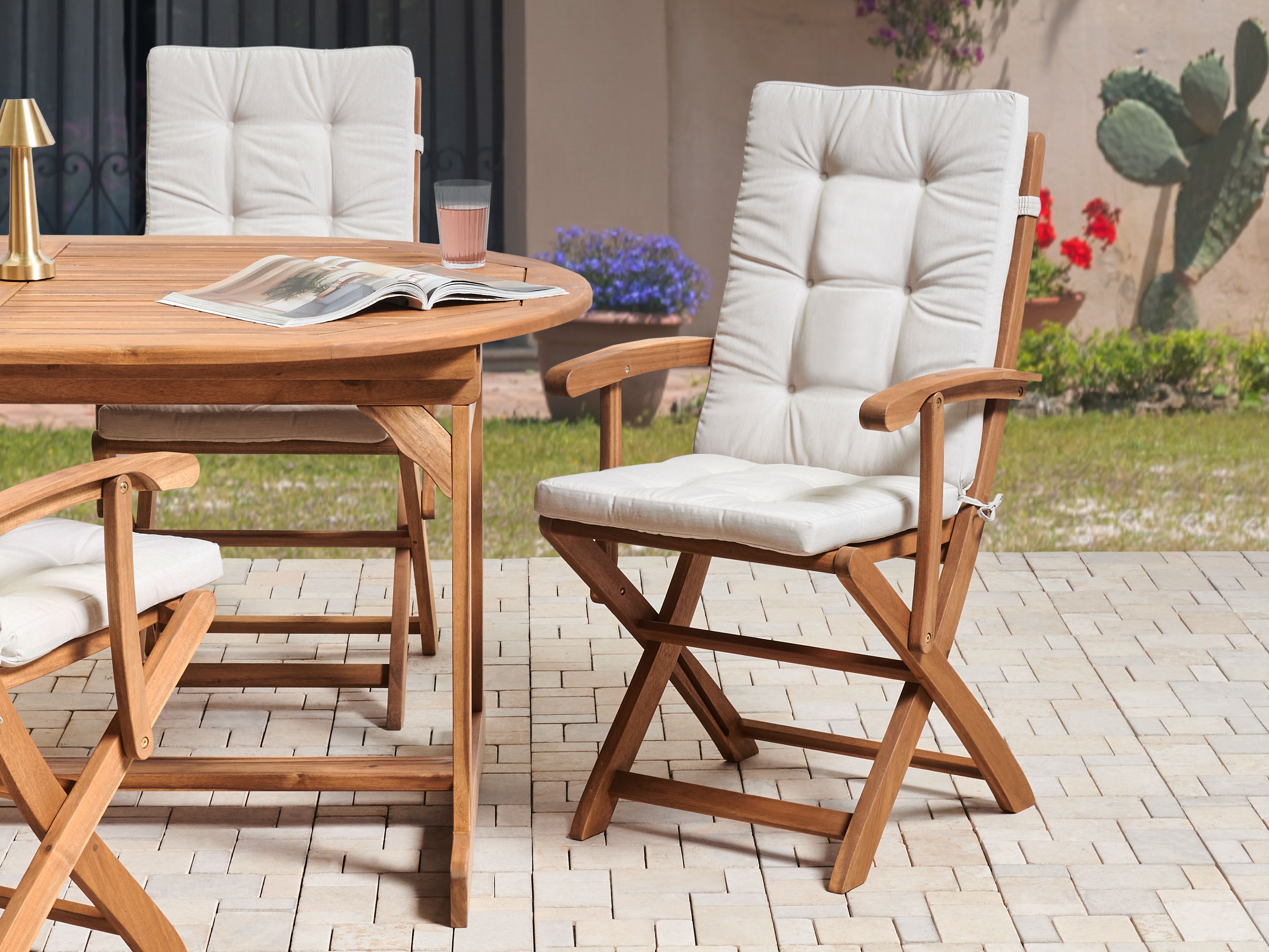 Set of 2 Back/Seat Cushions MAUI PREMIUM Light Beige