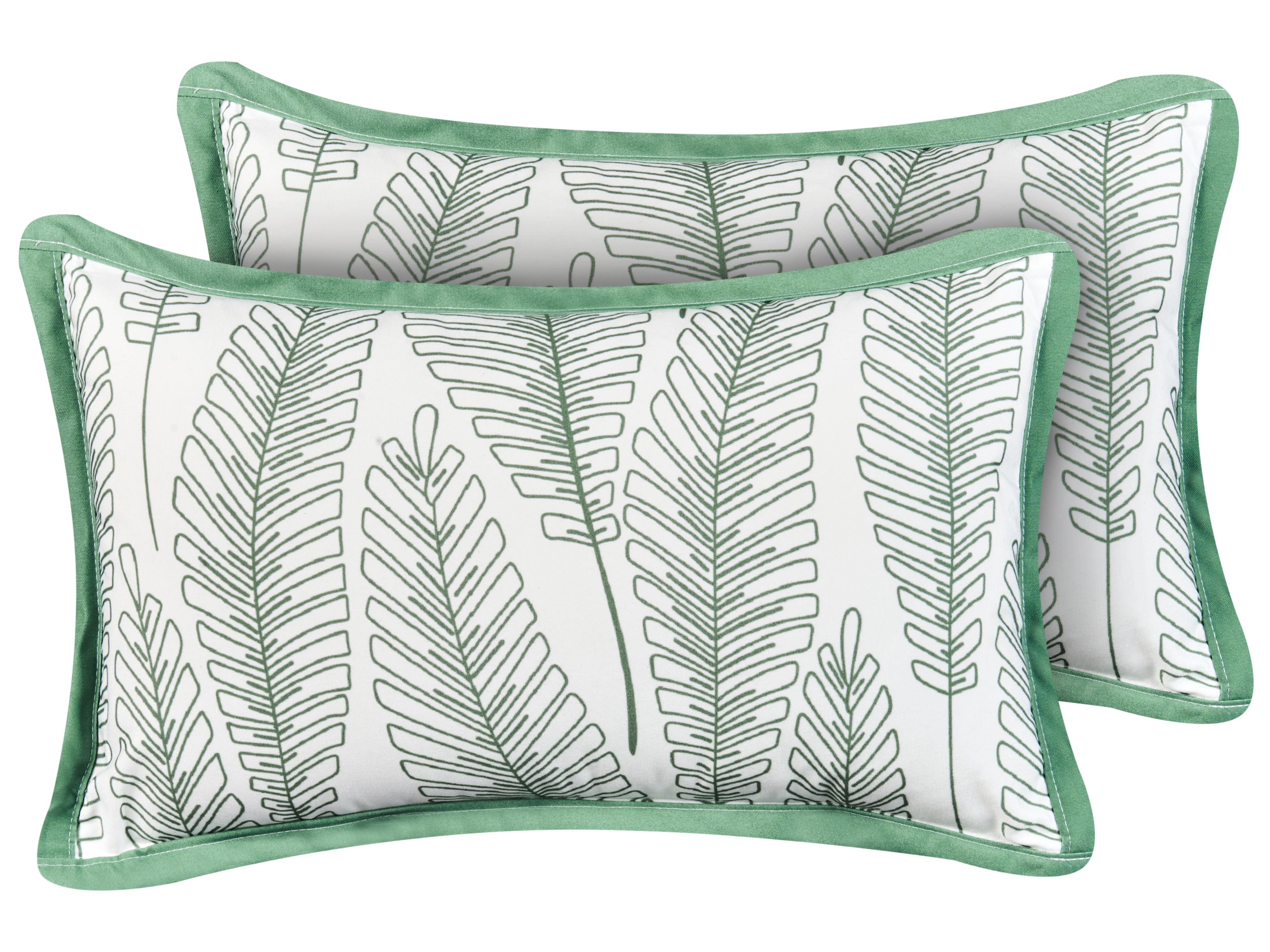 Set of 2 Outdoor Cushions MEADOW Plant Pattern 30 x 50 cm Green