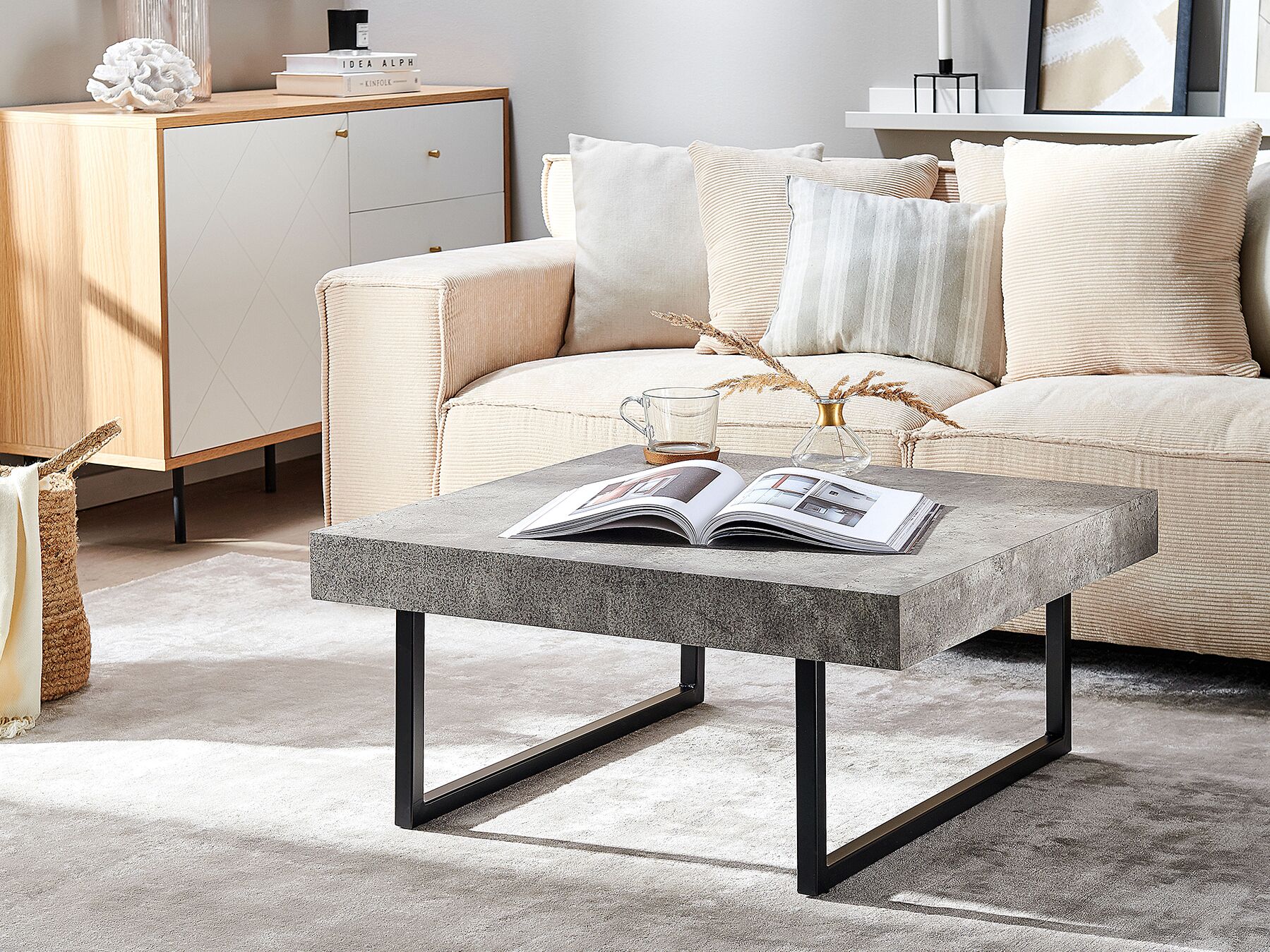 Coffee Table DELUZ Grey Concrete Effect