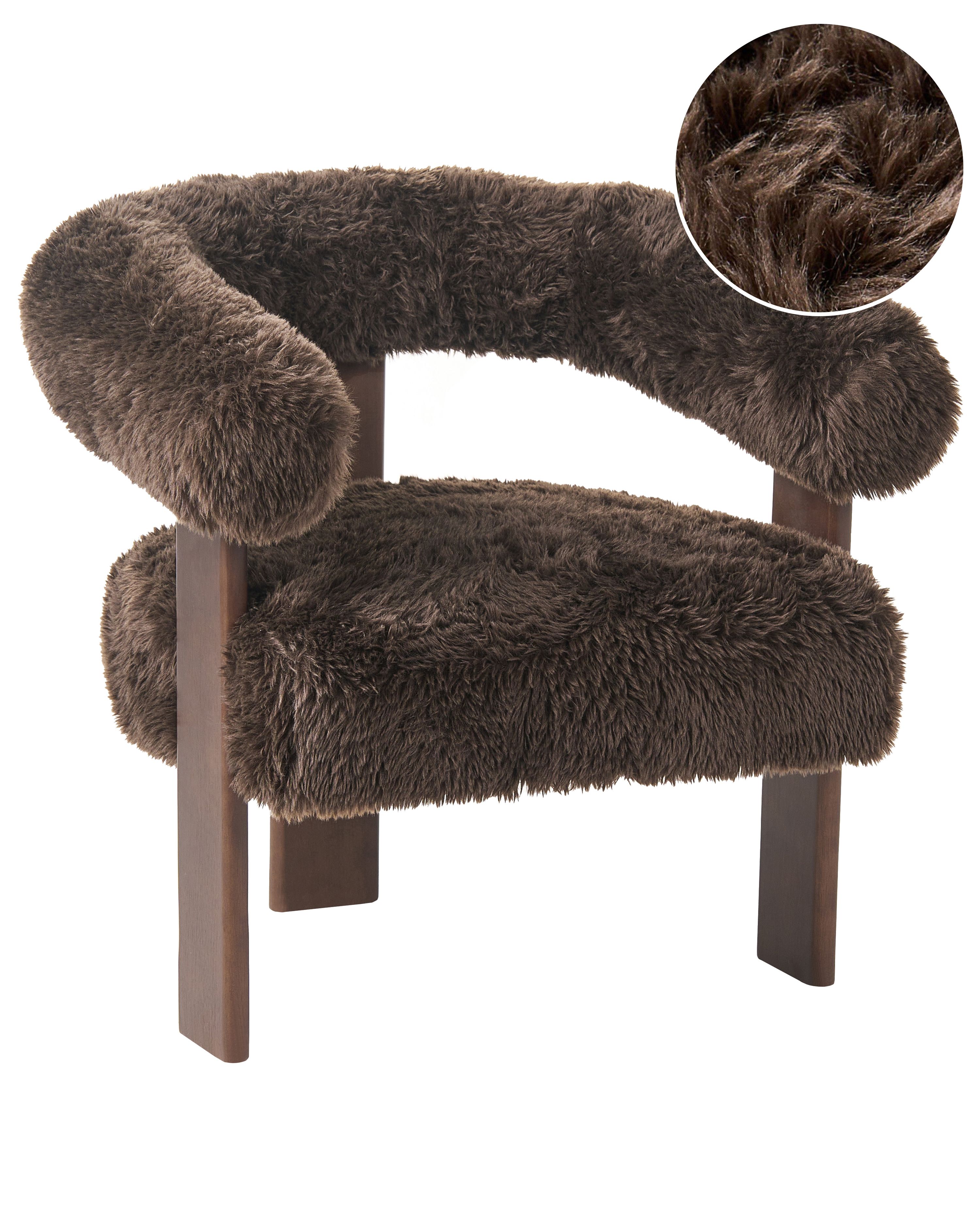 Armchair ILBRO Faux Fur Dark Brown