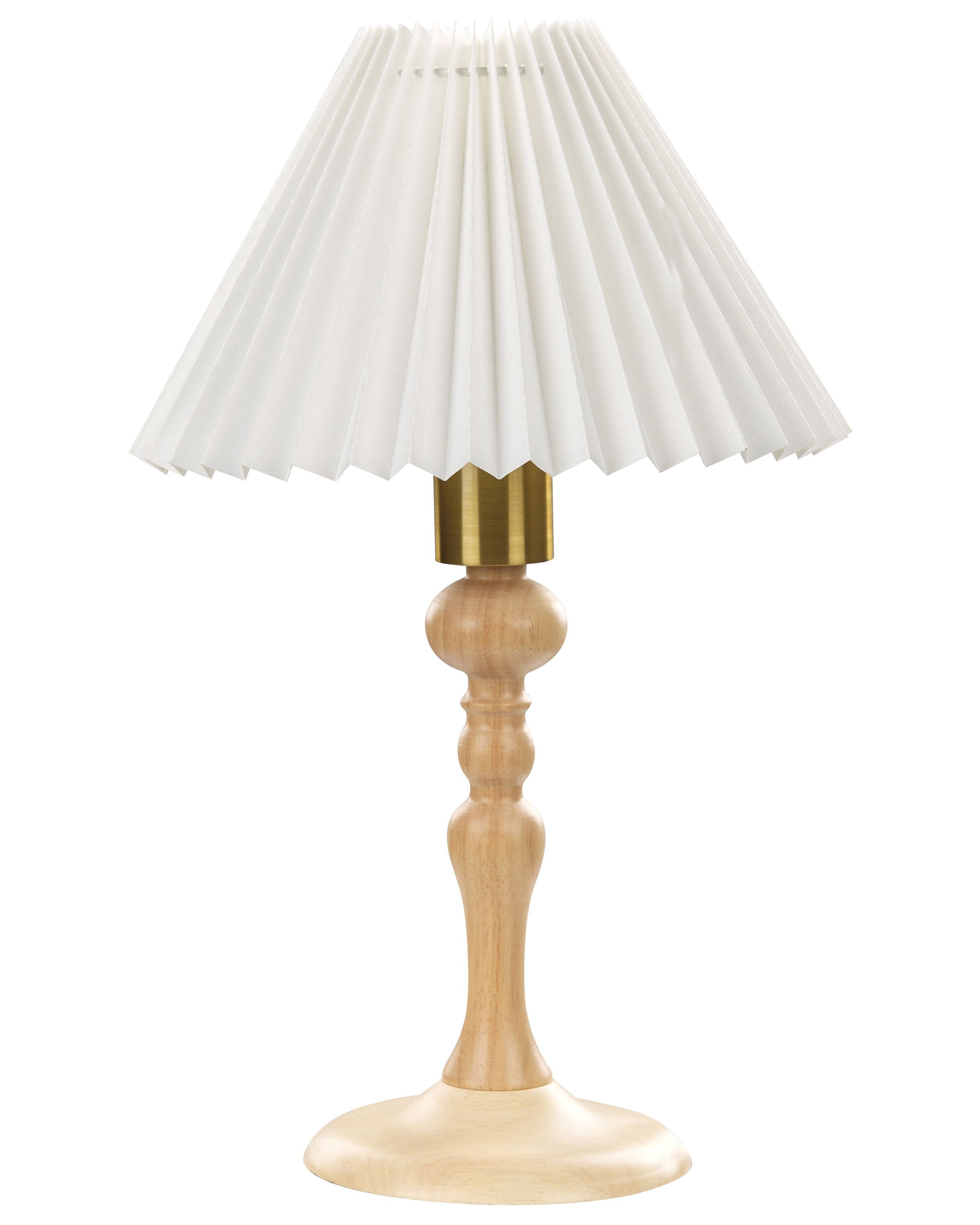 Table Lamp COOKS Oak Wood Light Brown/ White