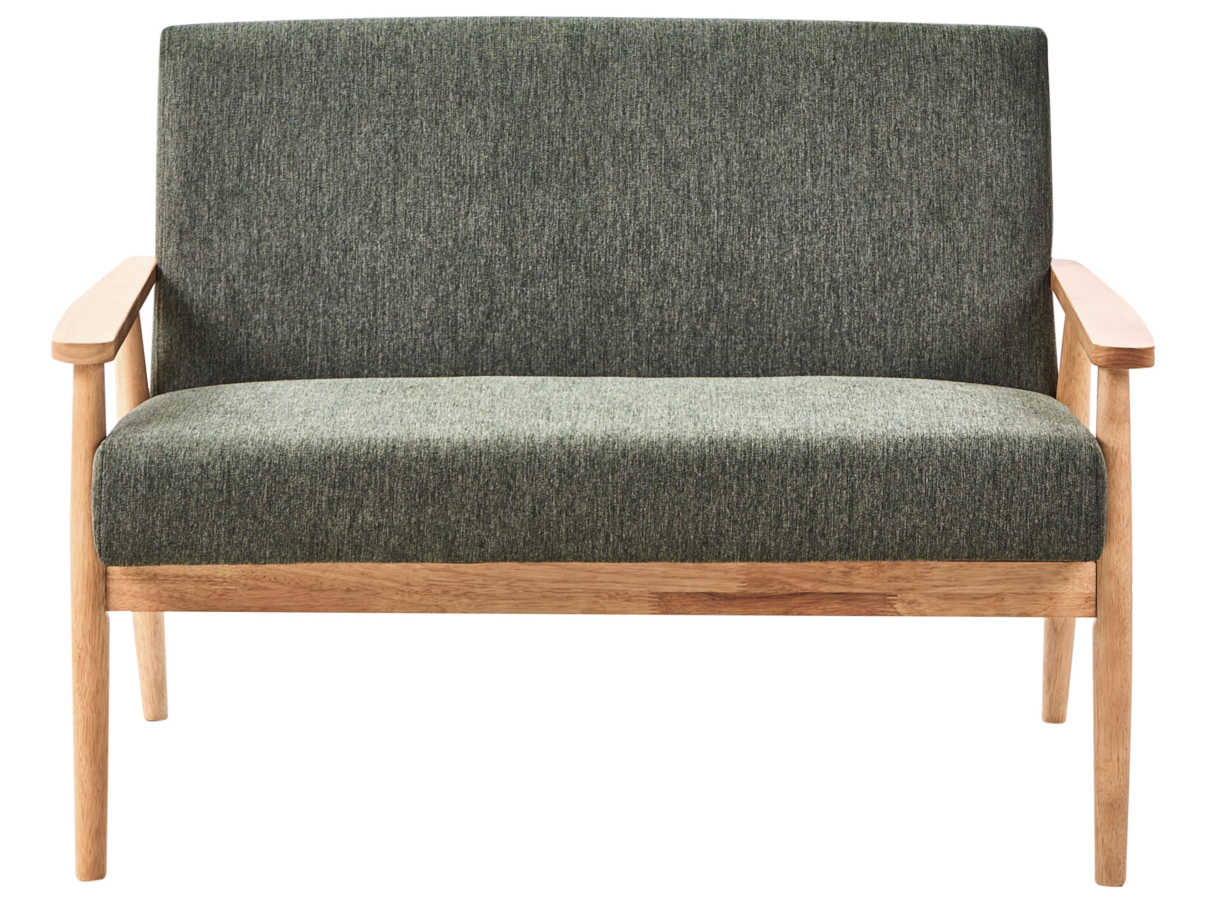 Sofa 2 Seater ESRUM Fabric Light Brown/ Green
