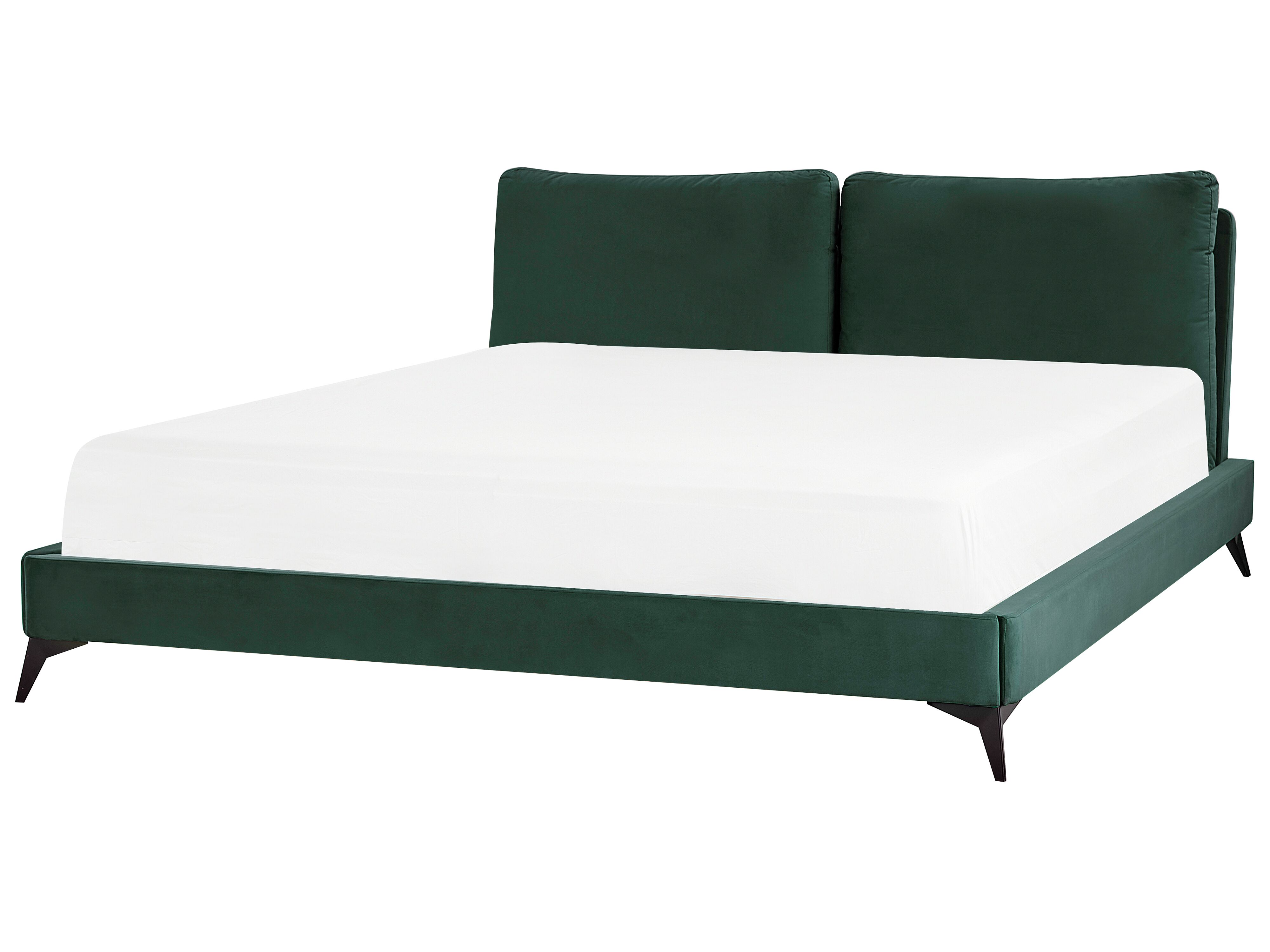 Bed Velvet MELLE 180 x 200 cm (EU Super King) Emerald Green