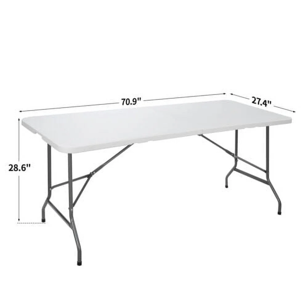 HXYHJ 3/4/6/8 FT Plastic Folding Tables - Ultra - Portable, Durable for Indoor & Outdoor Use - Ideal for Picnics, Camping, Parties and More-6 FT - Image 3