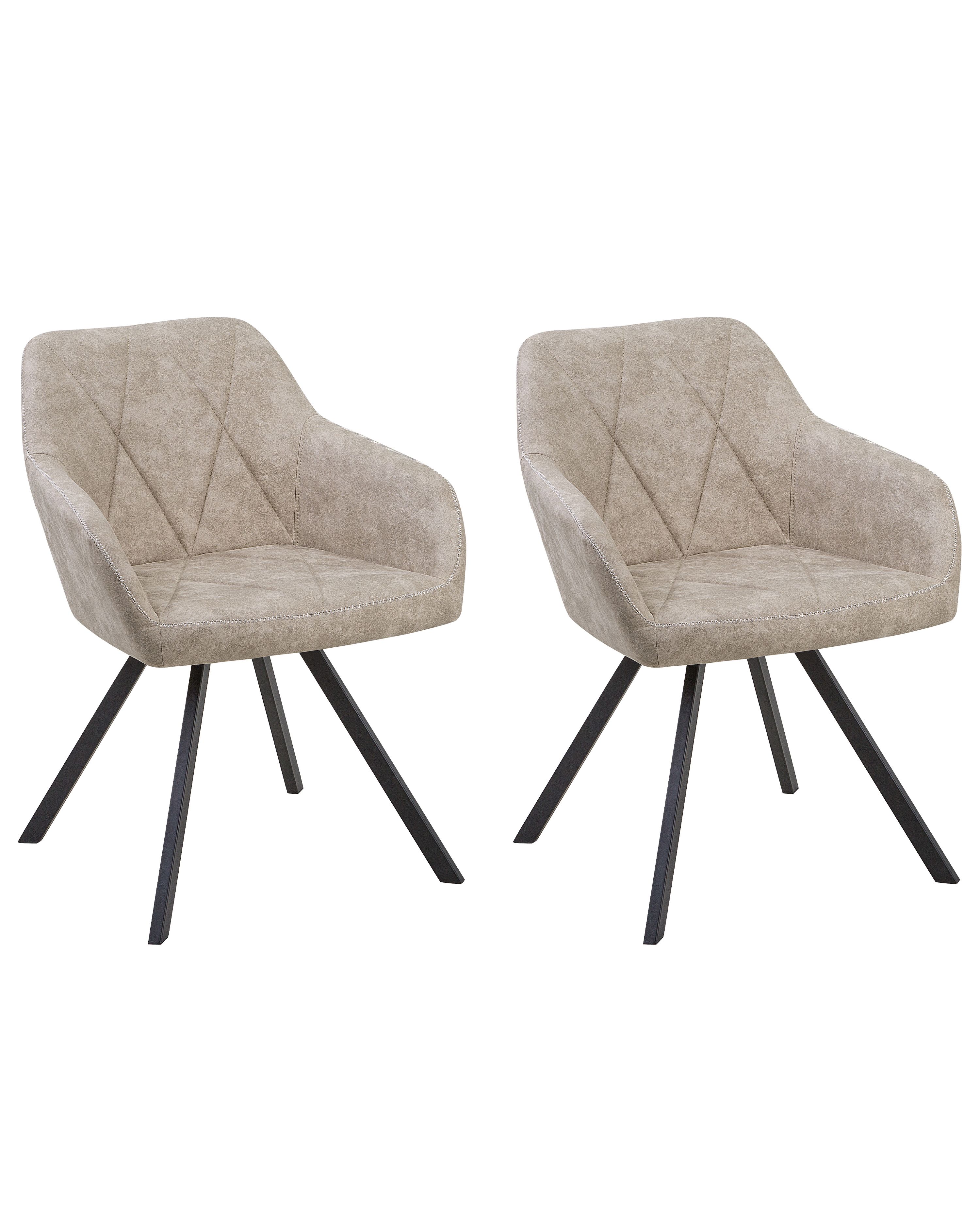 Set of 2 Dining Chairs MONEE Fabric Beige