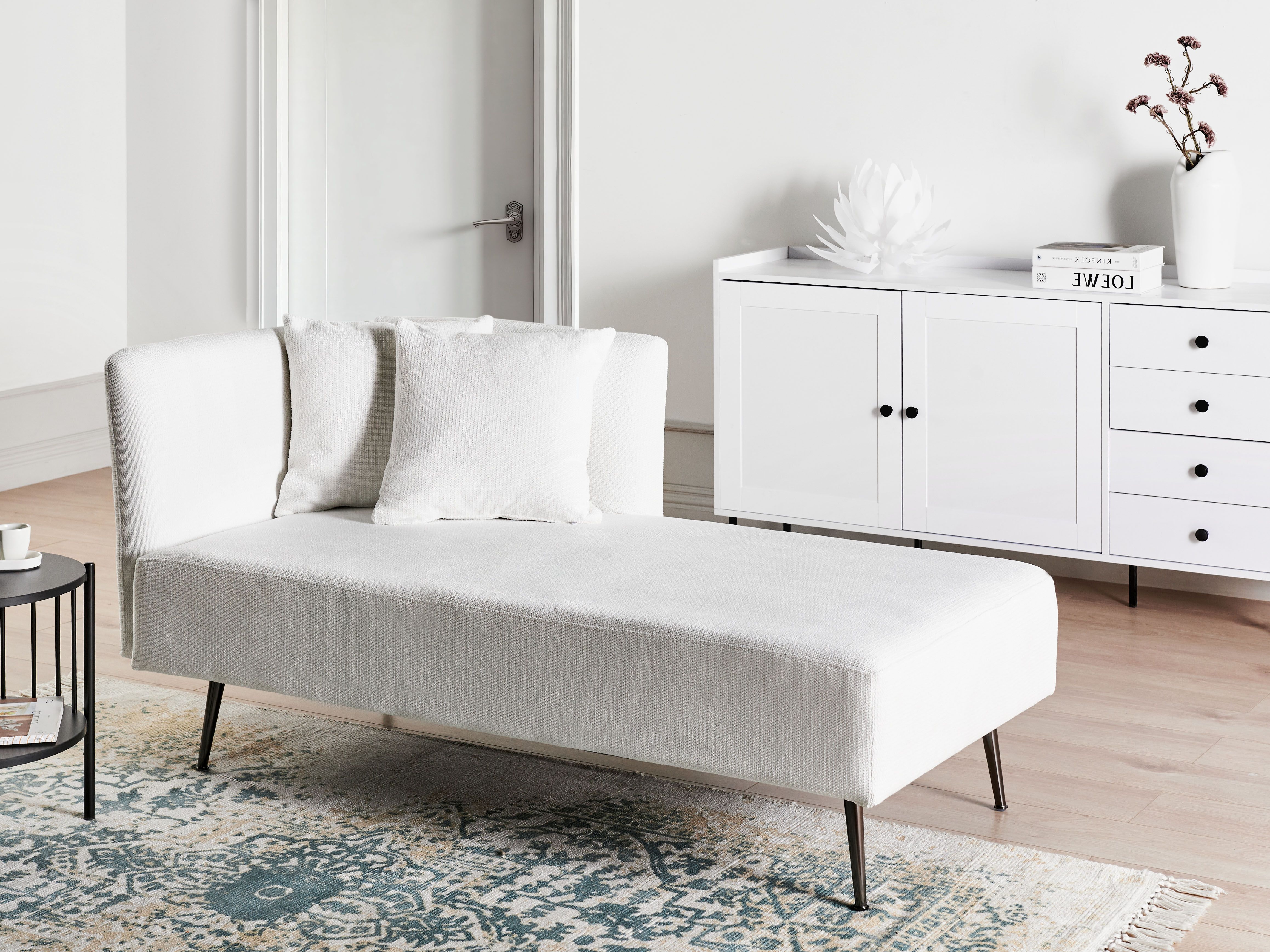 Left-Hand Chaise Lounge RIOM Fabric White
