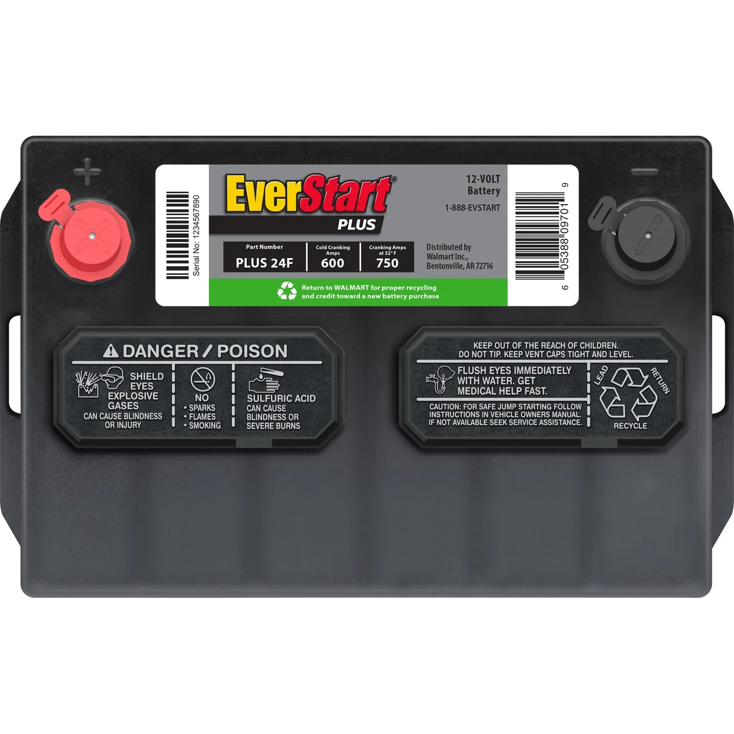 EverStart Plus Lead Acid Automotive Battery, Group Size 24F 12 Volt, 600 CCA - Image 6