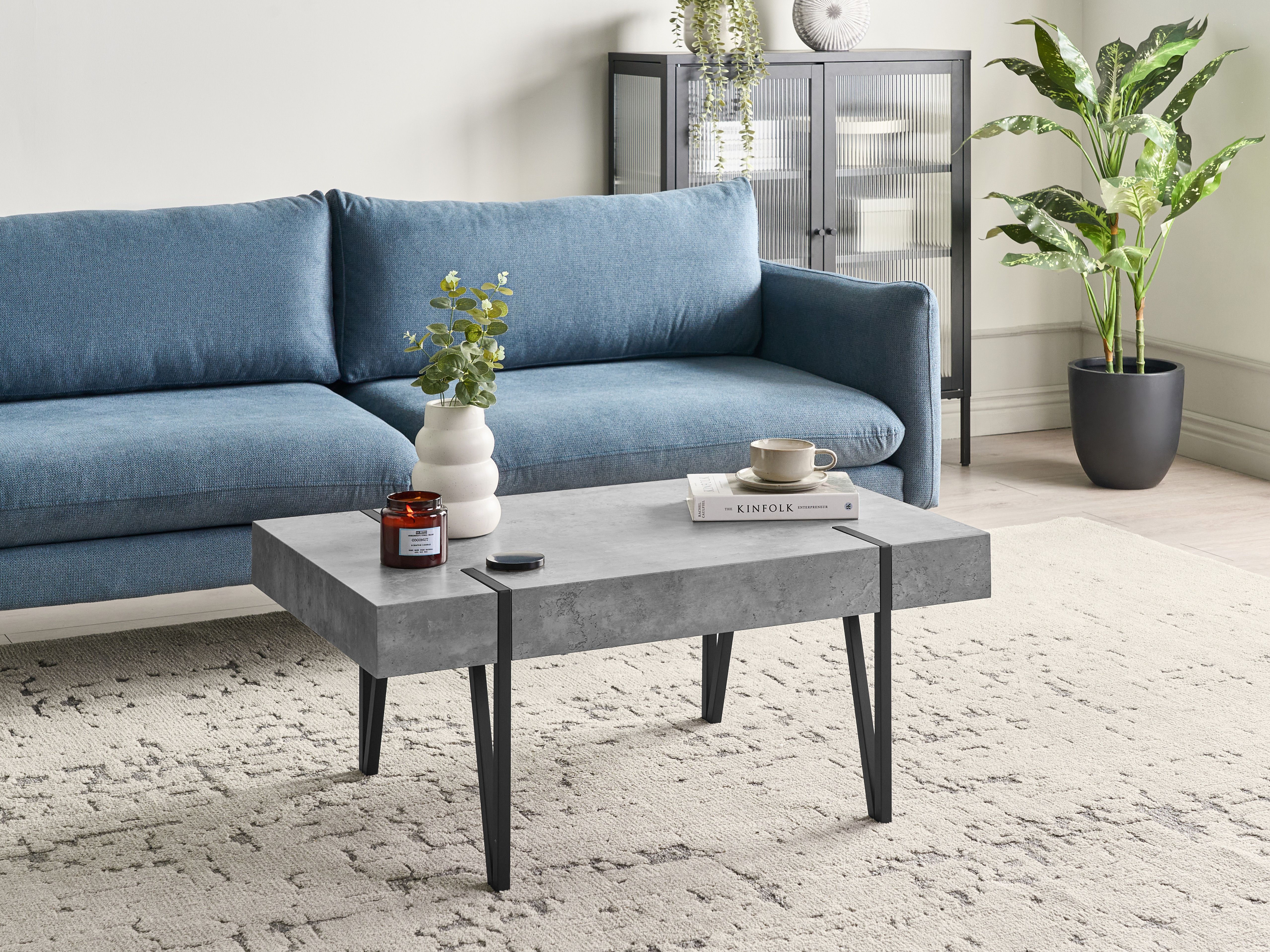 Coffee Table ADENA Grey Concrete Effect