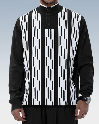 Suitmens Black Knitted Walking Suit Long Sleeve Suit