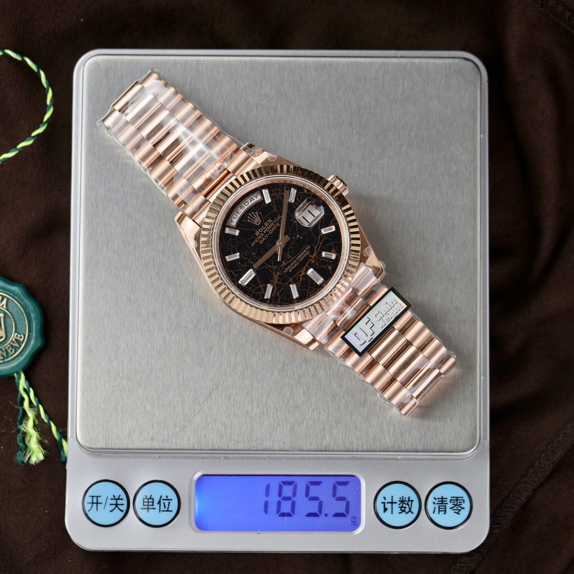Rolex Replica Watch Day-Date 228235 Lava Dial Weight 185 Grams QF Factory 40mm - Elite Watch Atelier