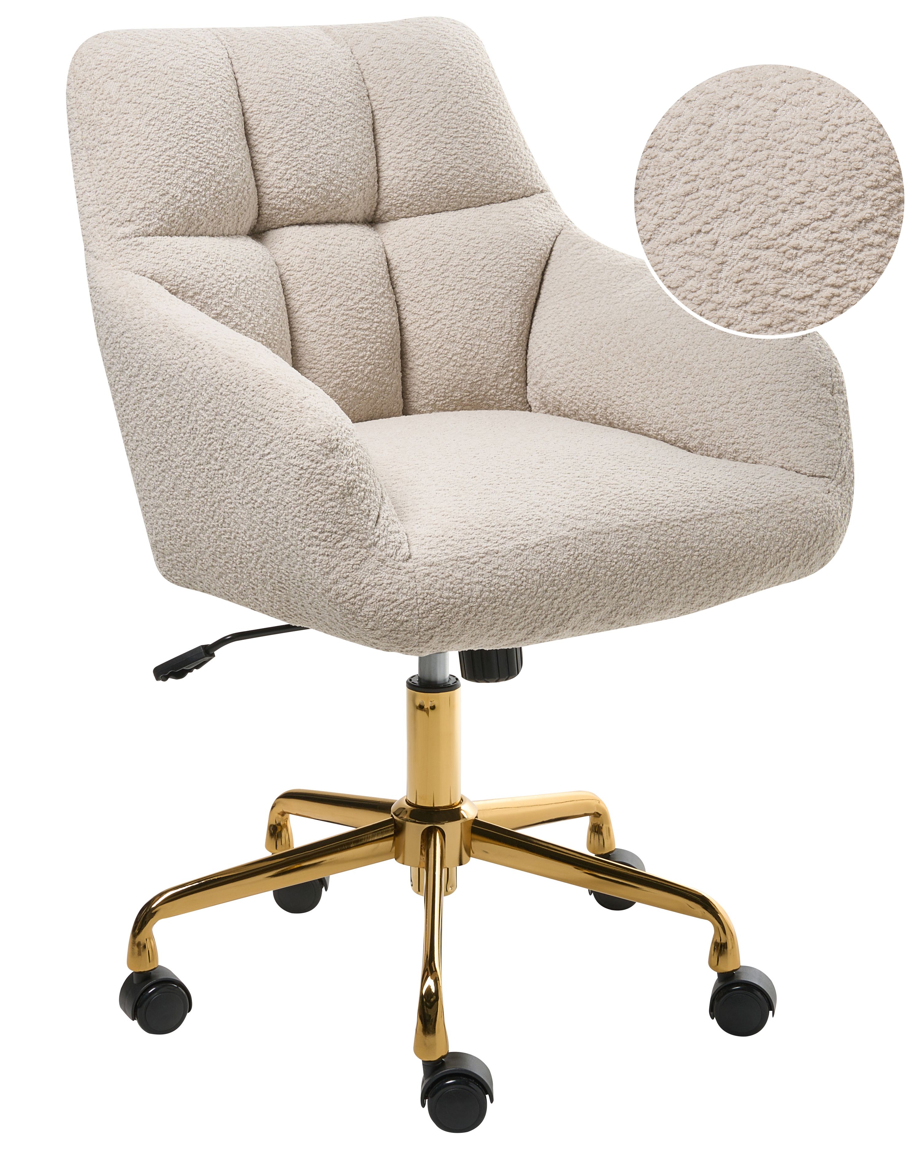 Desk Chair PALMDALE Boucle Light Beige