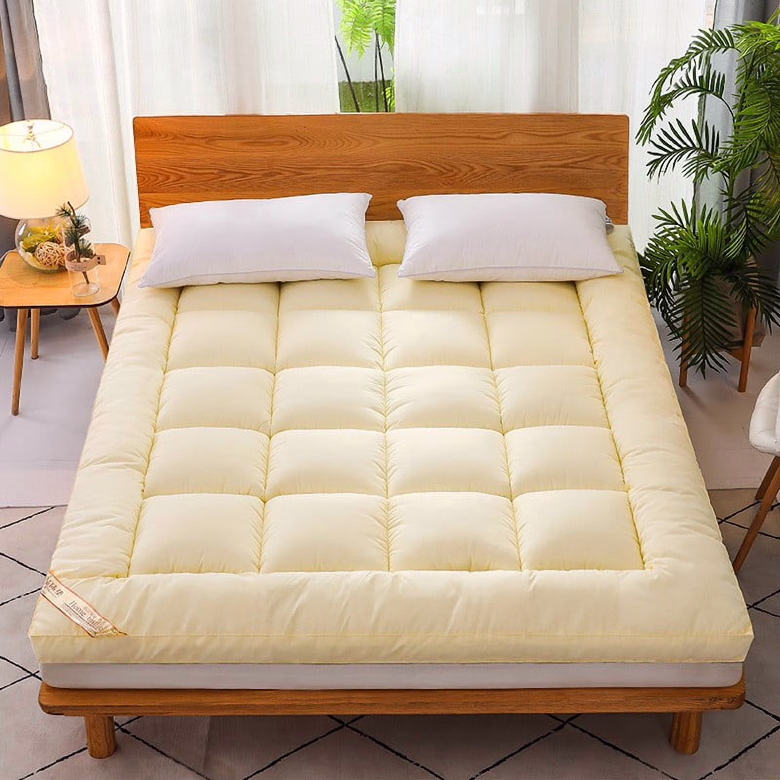 Vfedsrsge 3D Velvet Thickened Foldable Mattress - Twin/Full/Queen Size, Soft Floor Futon for Dorm, Guest, RV, Yoga & Ki-ds Play - Rollable Space Saving Mattress Topper