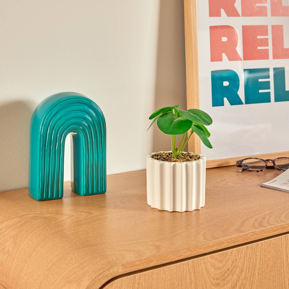 Artificial Potted Plant "Flow" 9.5x9.5 cm