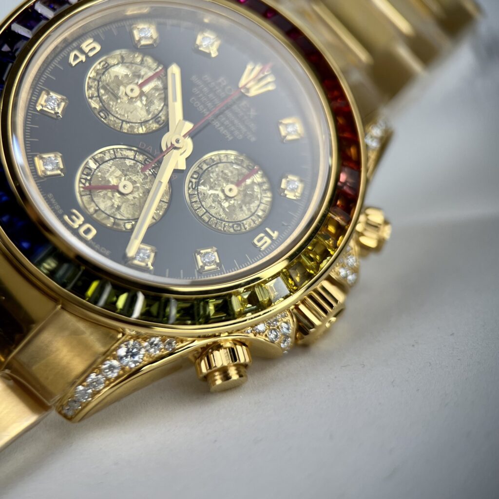 Rolex Best Replica Watch Daytona Rainbow Gold Wrapped And Moissanite Diamond Custom 40mm - Top club