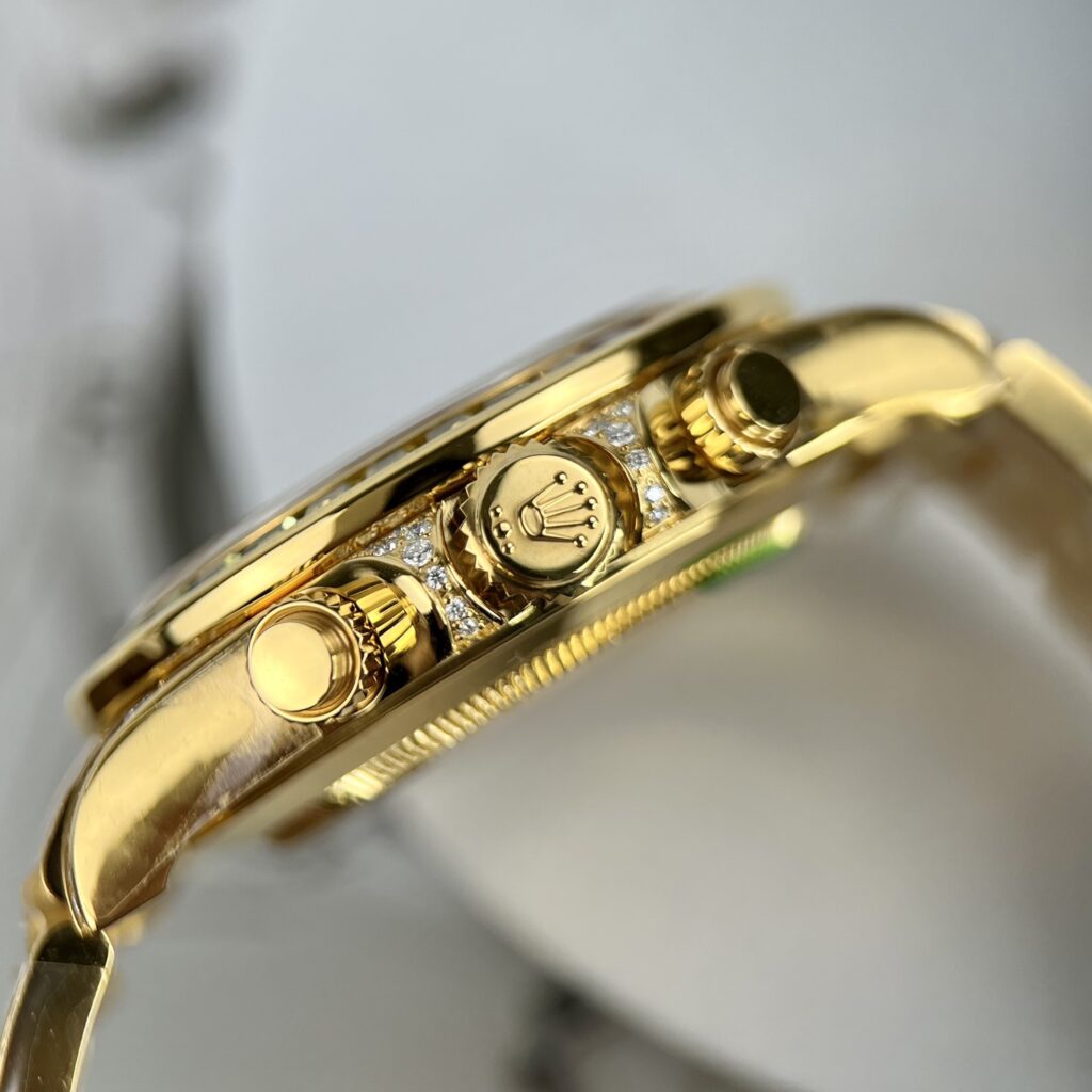 Rolex Best Replica Watch Daytona Rainbow Gold Wrapped And Moissanite Diamond Custom 40mm - Top club